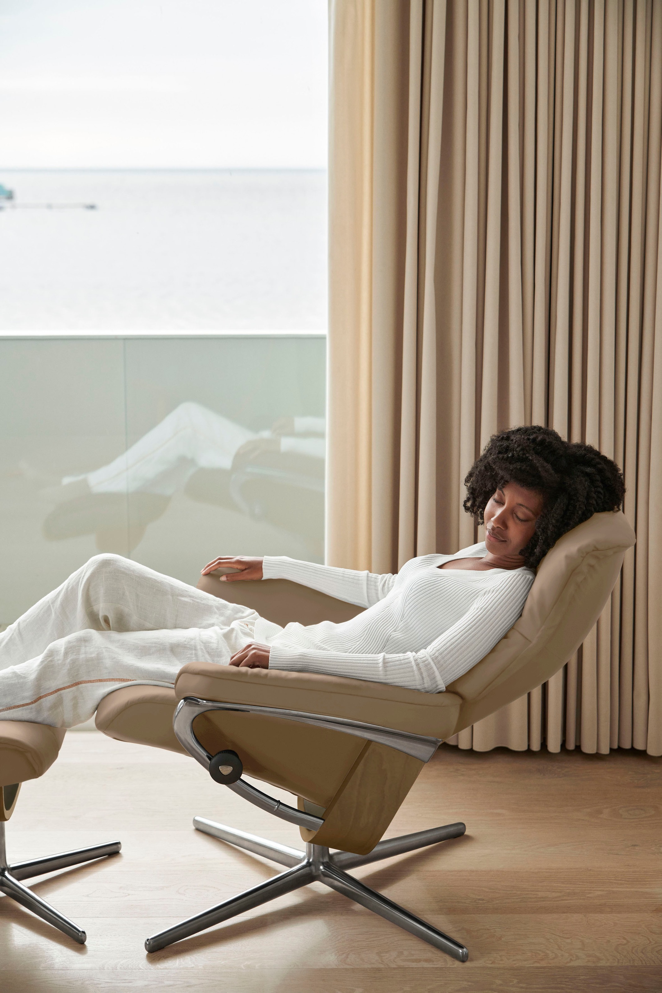 Stressless® Fußhocker »Mayfair«, mit Cross Base, Größe S, M & L, Holzakzent Eiche