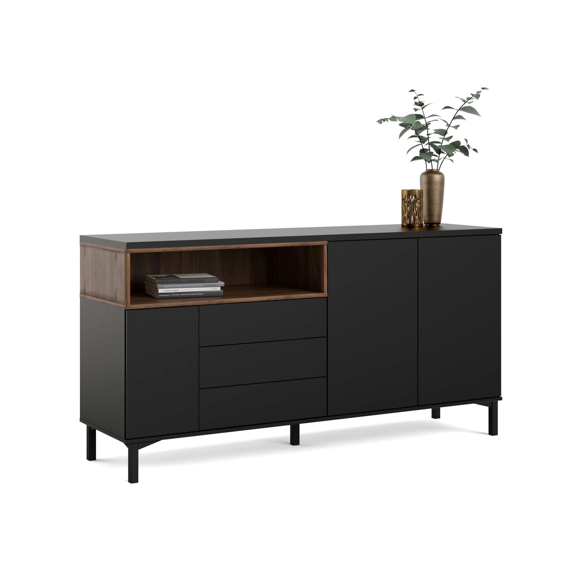 INOSIGN Sideboard »Roommers, Anrichte, Kommode, Stauraum«, Kommode, Breite 176 cm, Höhe 90 cm, 1 offenes Fach mit Rahmen-Optik