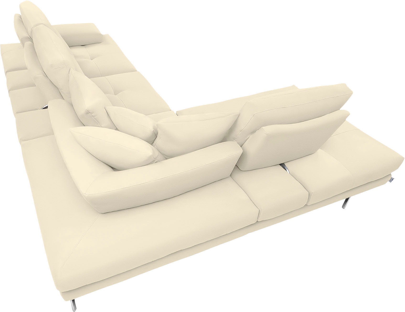CALIA ITALIA Ecksofa »Toby Wing, L-Form, Designsofa mit sensationellem Sitzkomfort«, Sitztiefenverstell.,wahlw. mit Kissen-Set, Füße chrom glänzend