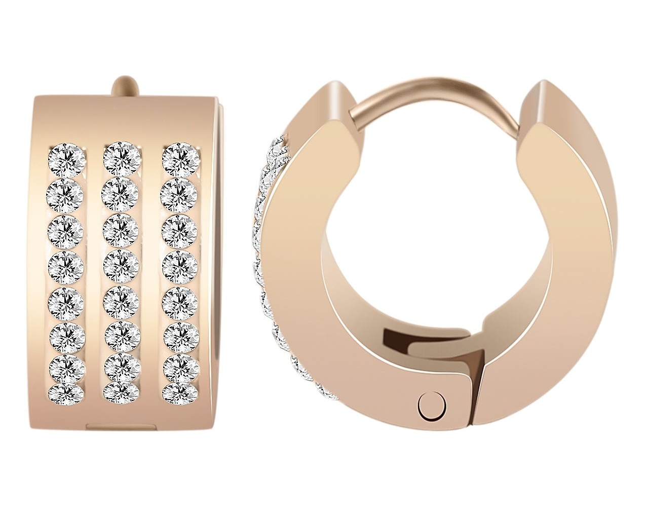 Adelia´s Klappcreolen "Damen Ohrringe – Klappcreole aus Edelstahl mit Stras günstig online kaufen