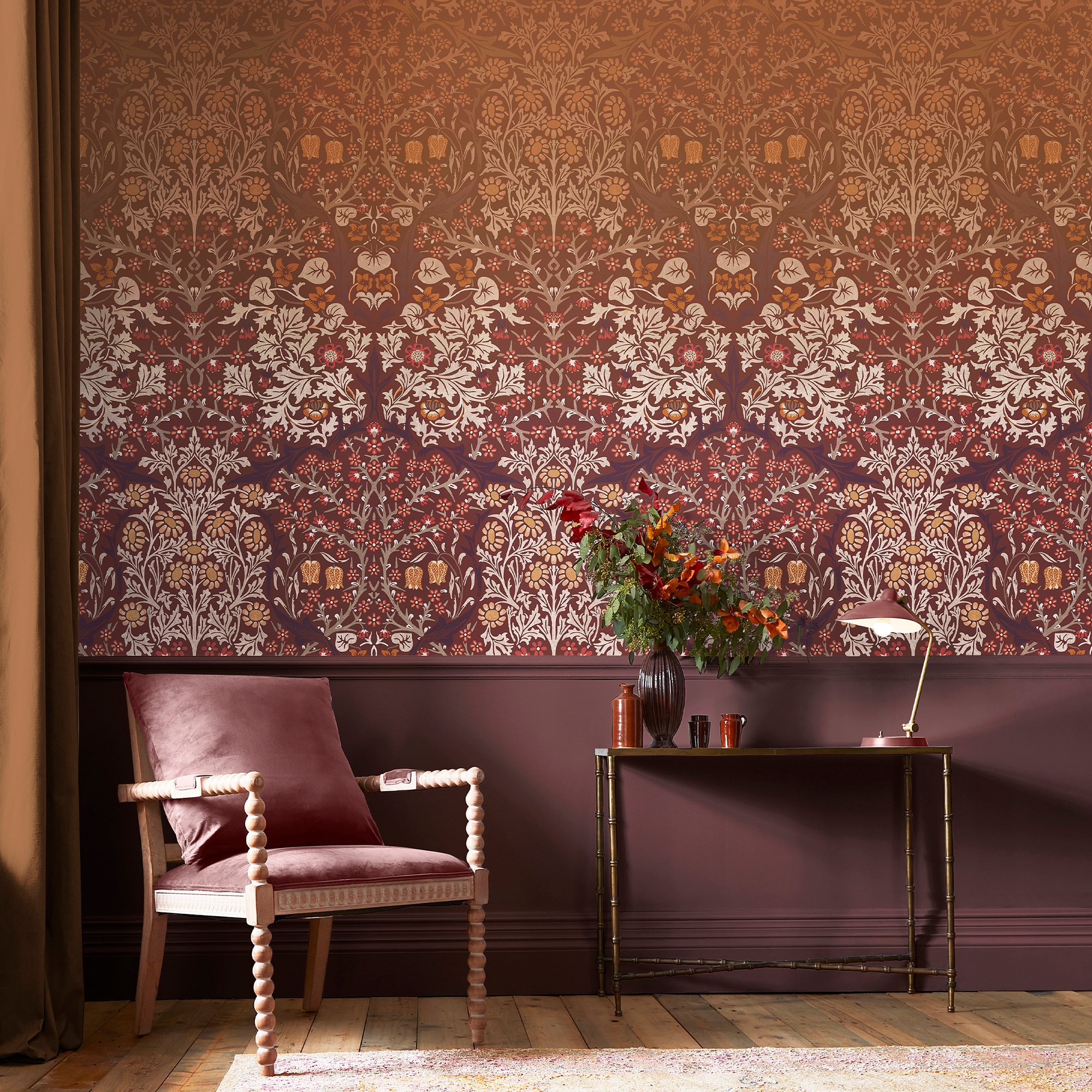 WILLIAM MORRIS AT HOME "Blackthorn" Retro glatt Designer Tapete, 10mx52cm (ca. 5m2)