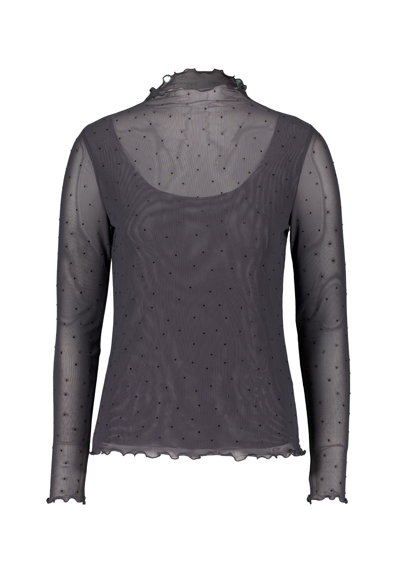 Zero Kurzarmshirt »zero Shirt transparent mit Glitzersteinen«, (1 tlg.), Ziersteine