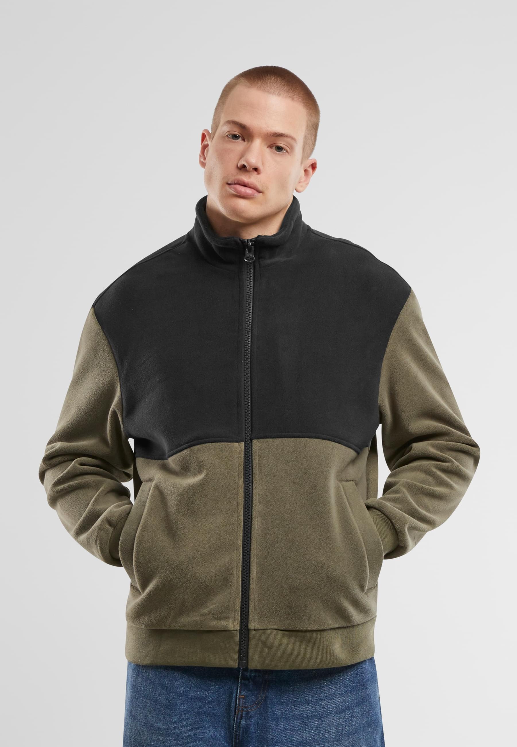 URBAN CLASSICS Allwetterjacke »Urban Classics Colour Block Polar Fleece Jacket«, (1 St.), ohne Kapuze