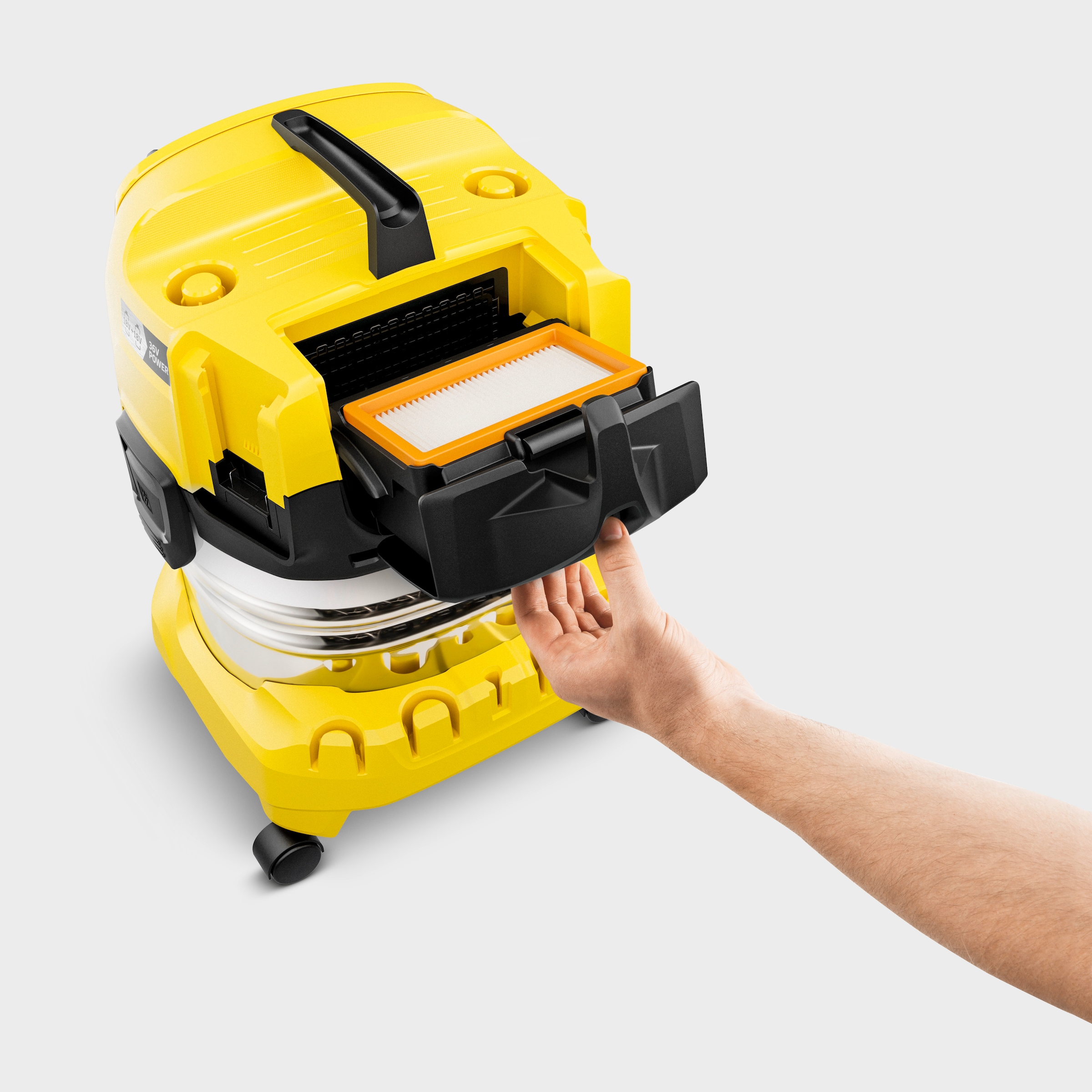 KÄRCHER Nass-Trocken-Sauger »WD 4-18 S Dual Battery Set V-20/22«, 36-V-Motor, 20 l Edelstahlbehälter, inkl. Akku und Ladegerät