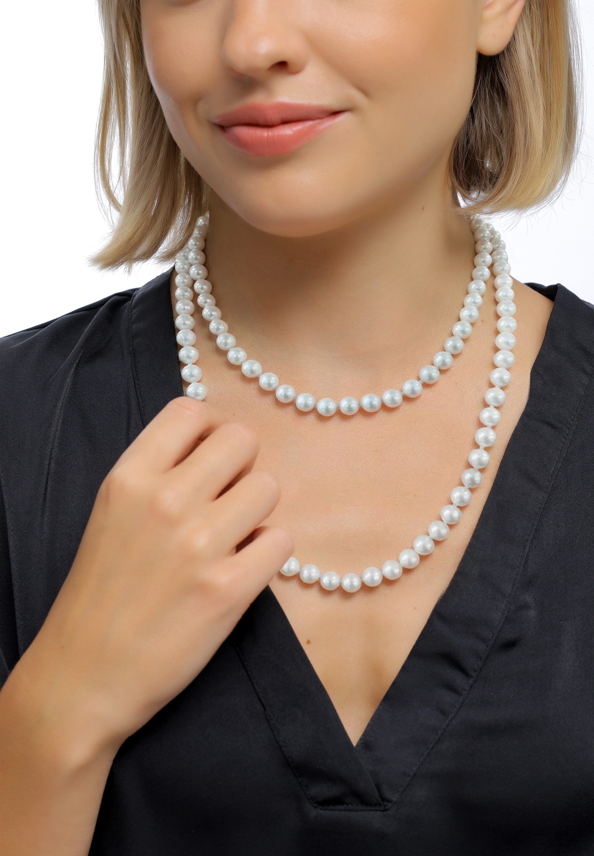 Elli Premium Lange Kette »Halskette Lang mit Muschelkernperlen Weiß Rayon«
