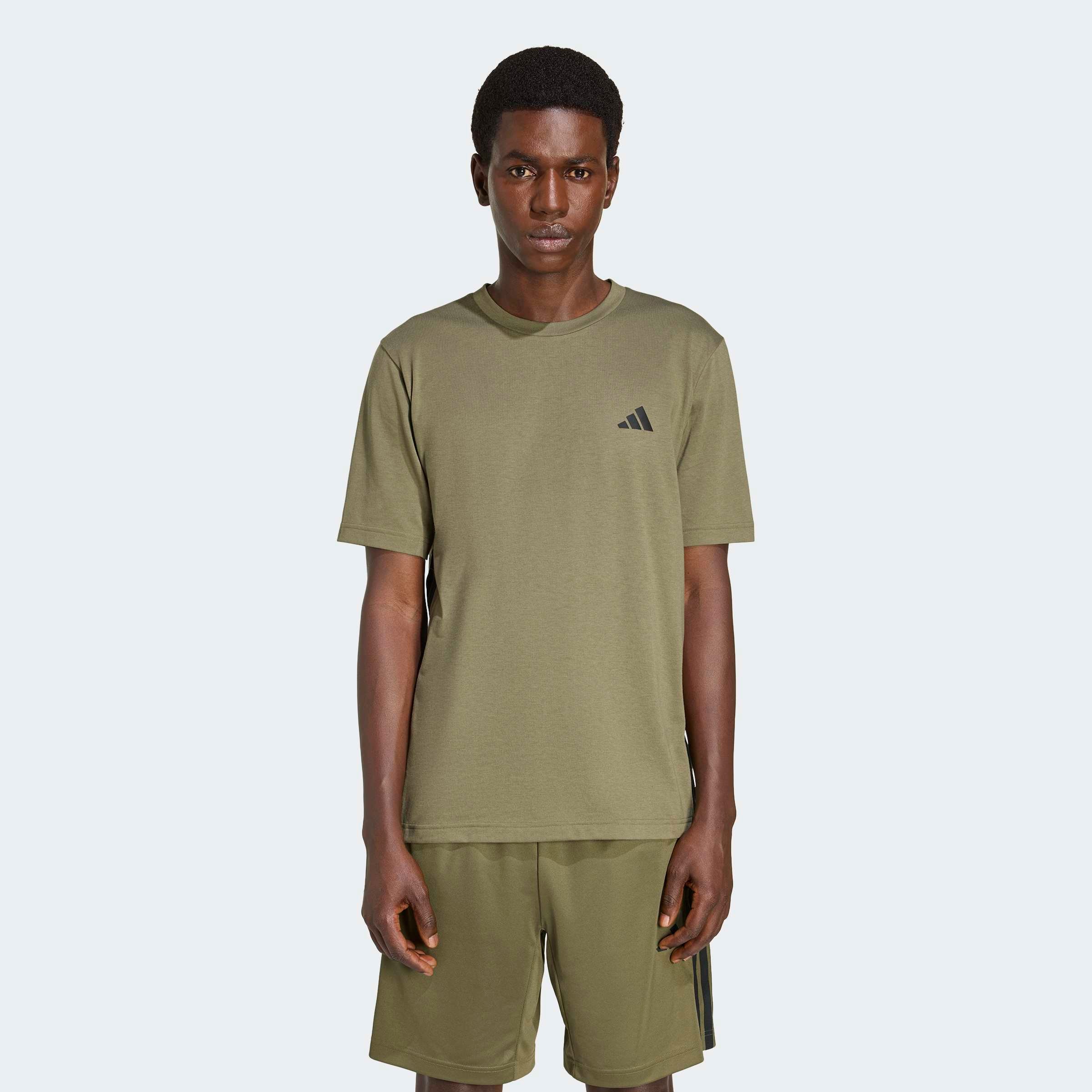 adidas Performance T-Shirt "WORKOUT ESSENTIALS FEELREADY 3-STREIFEN" mit Rundhalsausschnitt, sportlicher Stil, aus Single Jersey