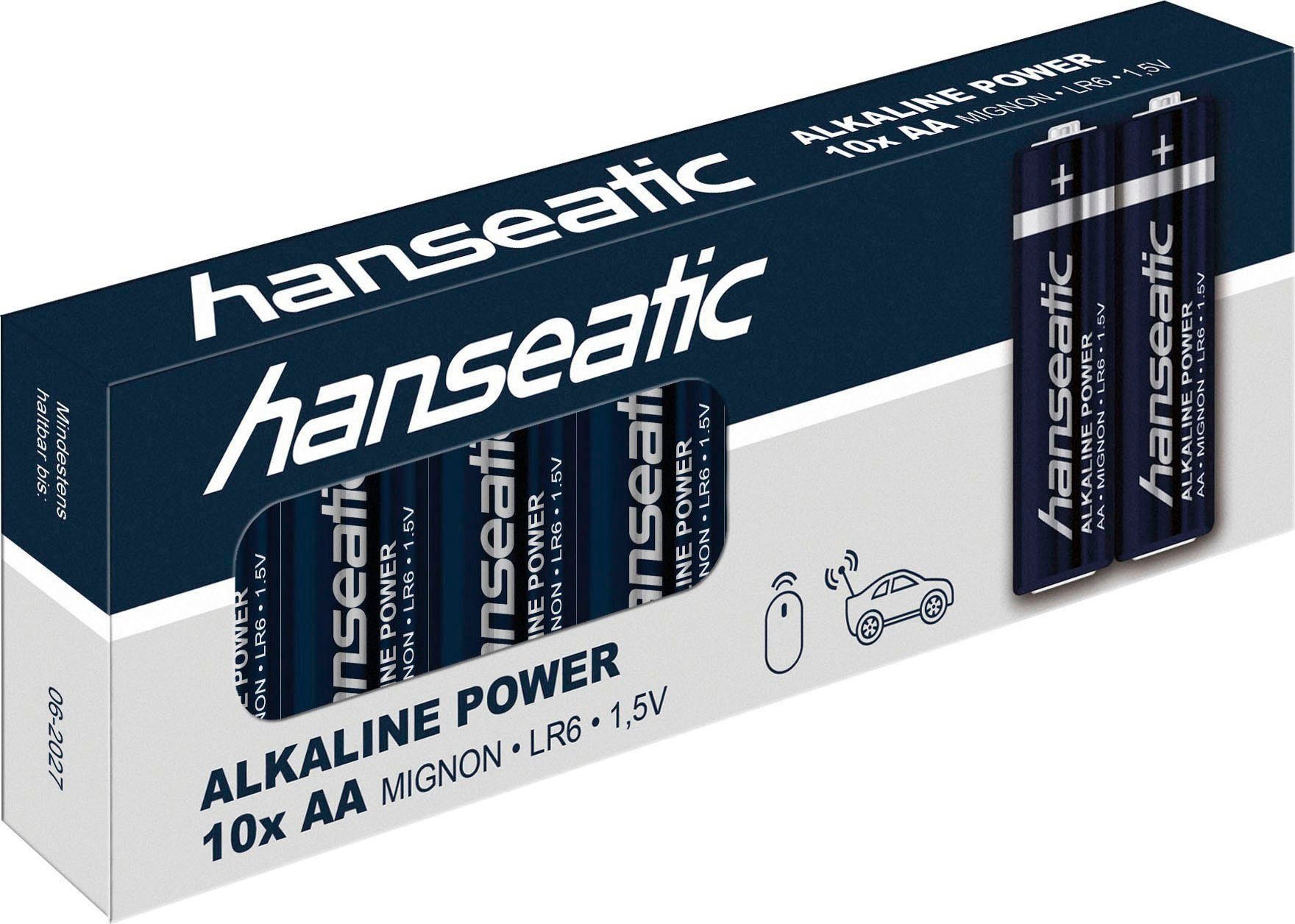 Hanseatic Batterie »100 Stück Alkaline Power, AA Mignon«, LR06, (100 St.)