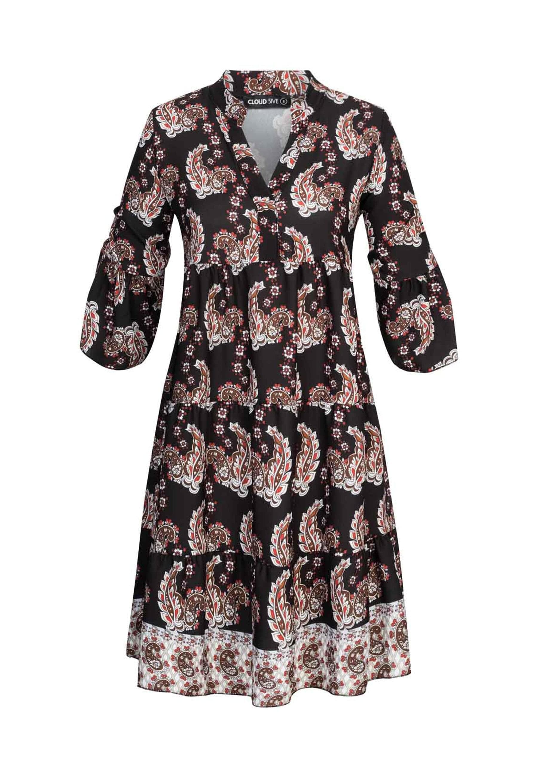 CLOUD 5IVE Shirtkleid "CLOUD 5IVE Paisley Kleid mit V-Neck und All Over Pri günstig online kaufen