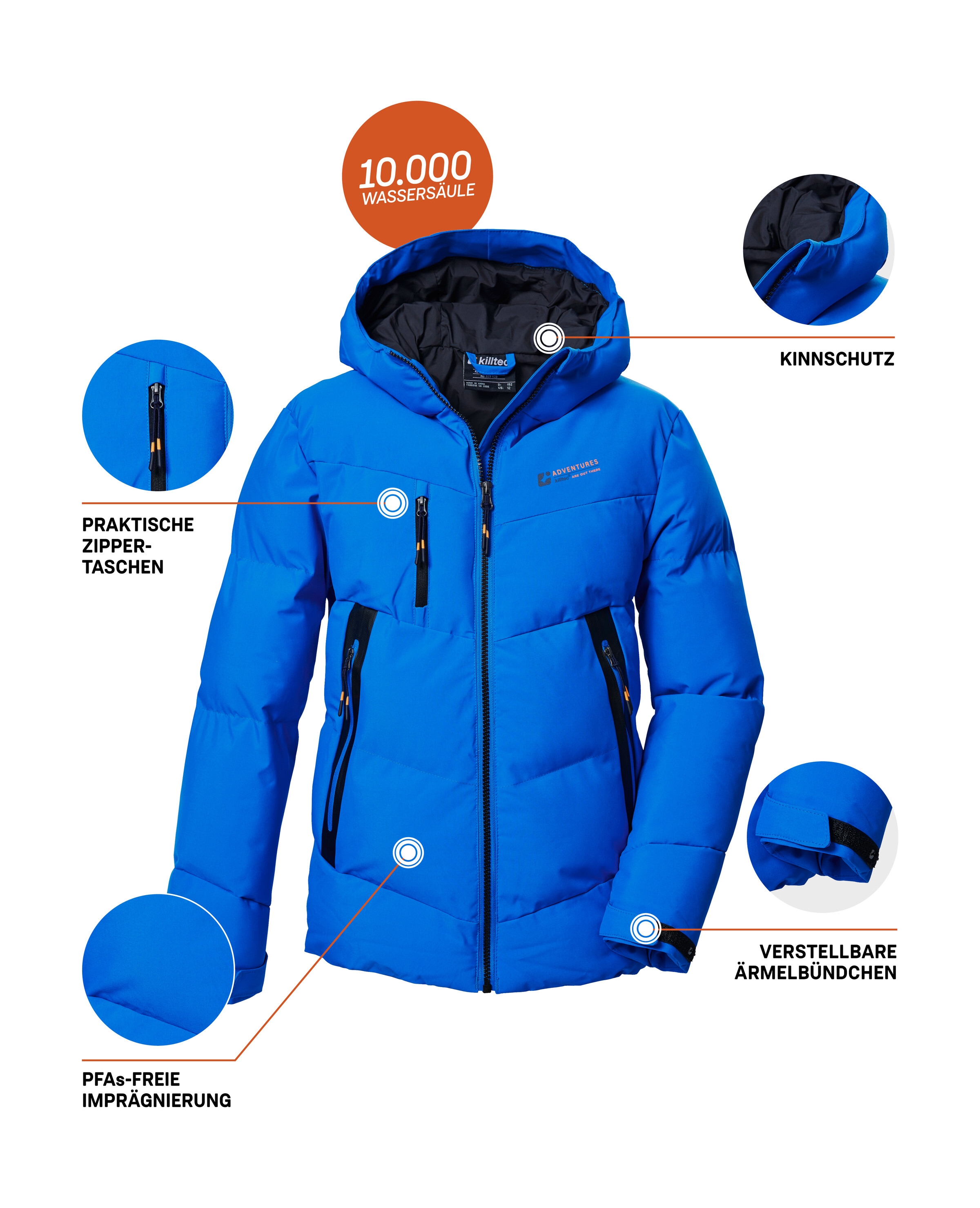 Killtec Steppjacke »KOW 374 BYS QLTD JCKT«, Wasserabweisende Jungenjacke mit verstellbaren Bündchen