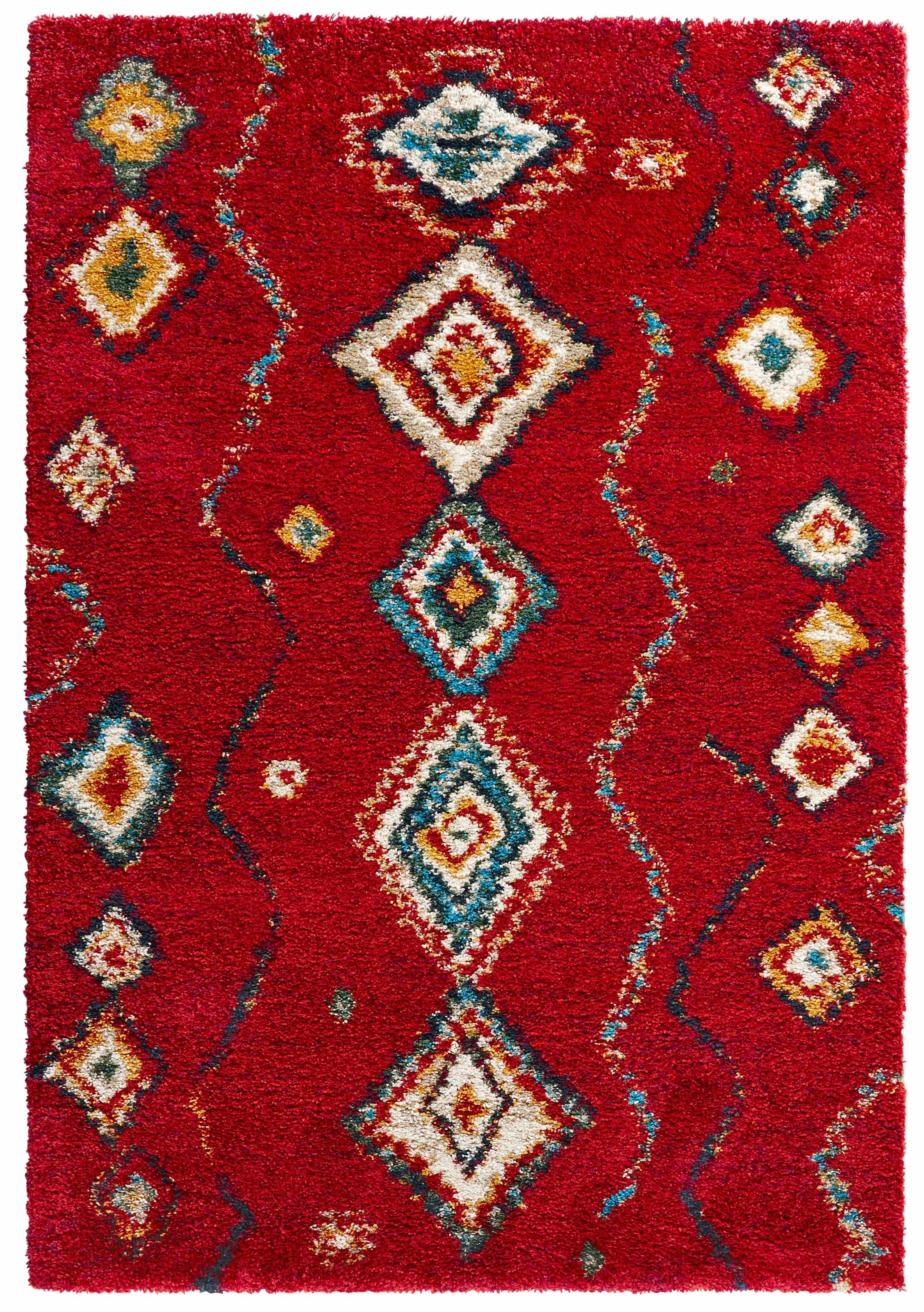 HANSE Home Hochflor-Teppich »Geometric«, rechteckig, 30 mm Höhe, Shaggy, Flokati, Boho Design, Weich, Flauschig, Geometrisches Muster