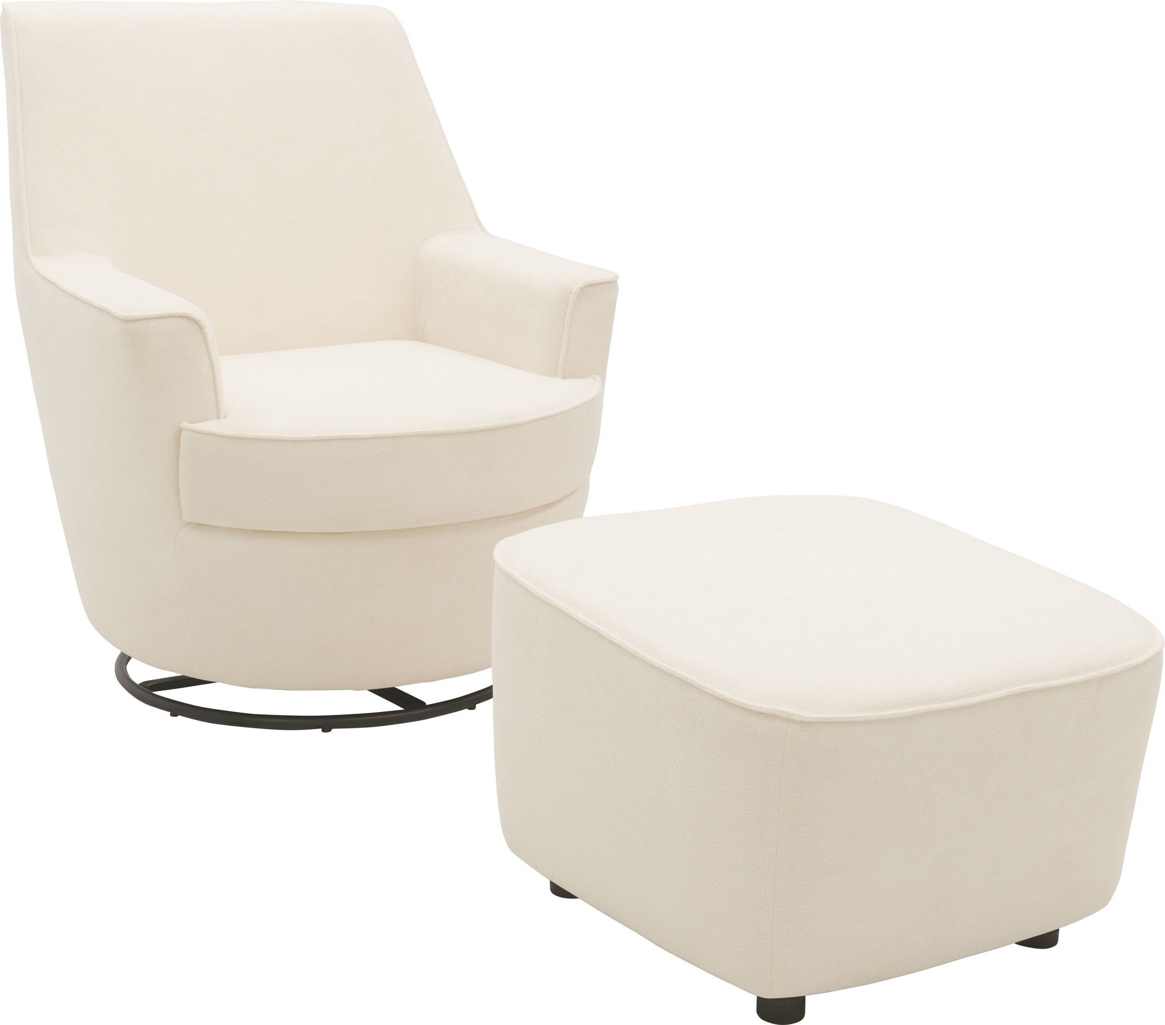 INOSIGN Drehsessel »HETTY, Drehsessel mit Wippfunktion und Hocker; Lesesessel, Armsessel«, (Set, 2 St.), mit Dreh/Wippfunktion, mit Federkern, in Cord und Microfaser