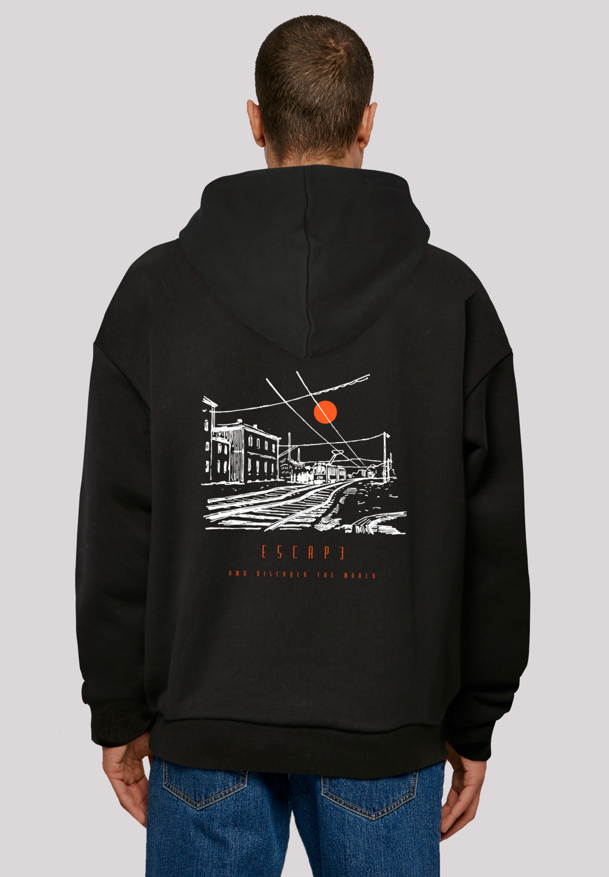 F4NT4STIC Kapuzenpullover "Escape Discover the World Town Train Station", P günstig online kaufen