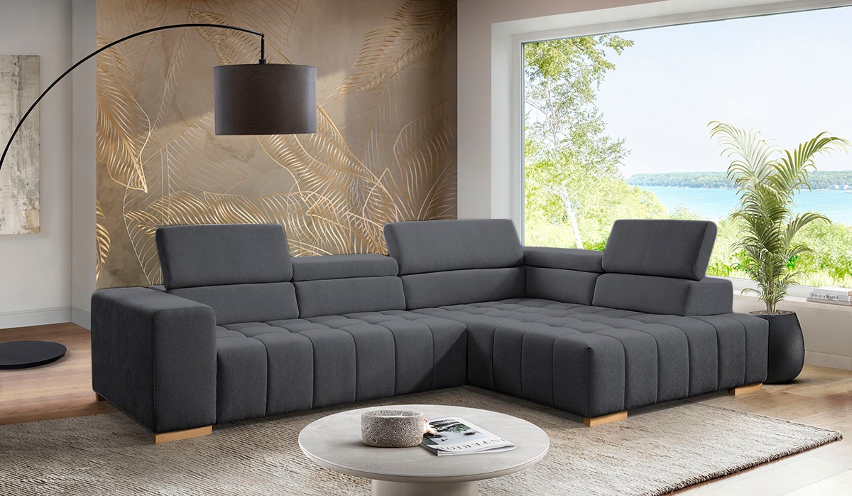 exxpo - sofa fashion Ecksofa "Elianos, hoher Sitzkomfort, aufwendige Kreuzs günstig online kaufen
