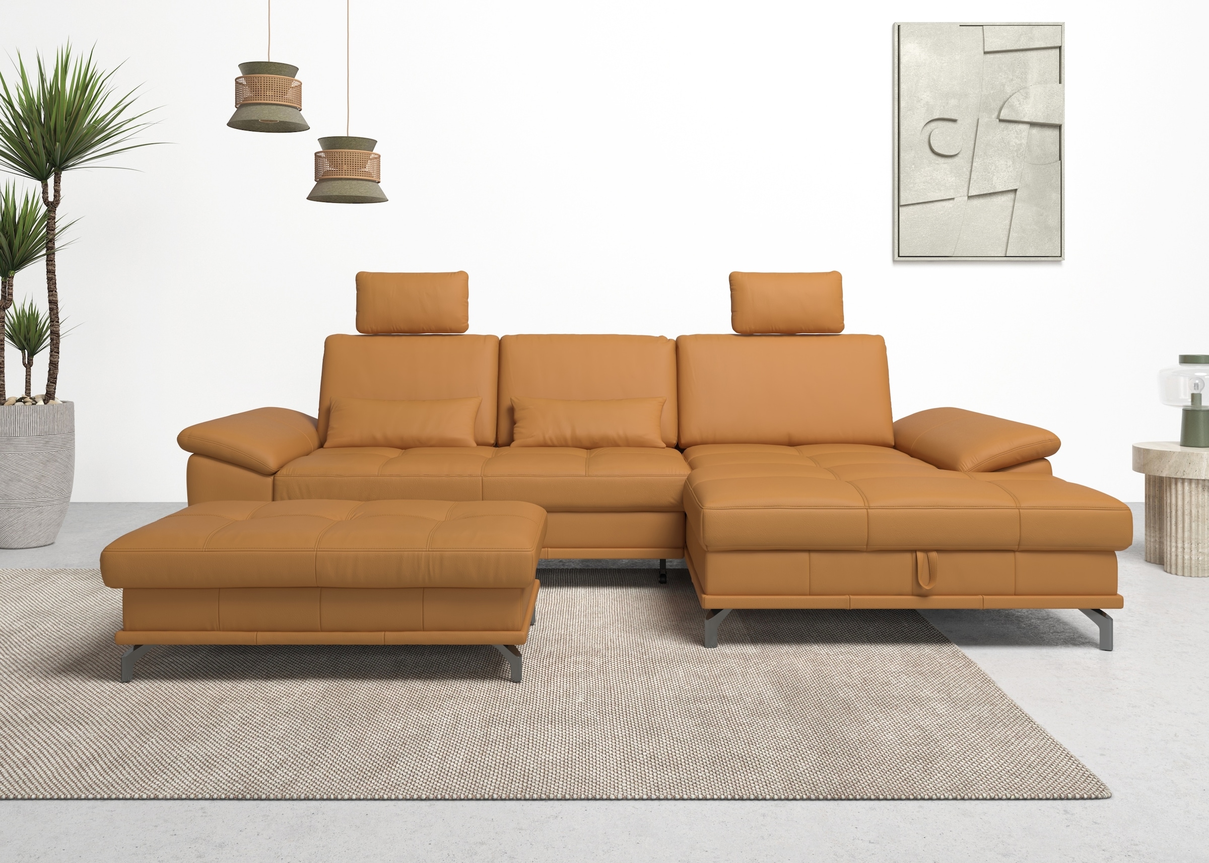 PLACES OF STYLE Ecksofa "Costello L-Form, B: 301 cm mit Sitztiefen-, Armtei günstig online kaufen