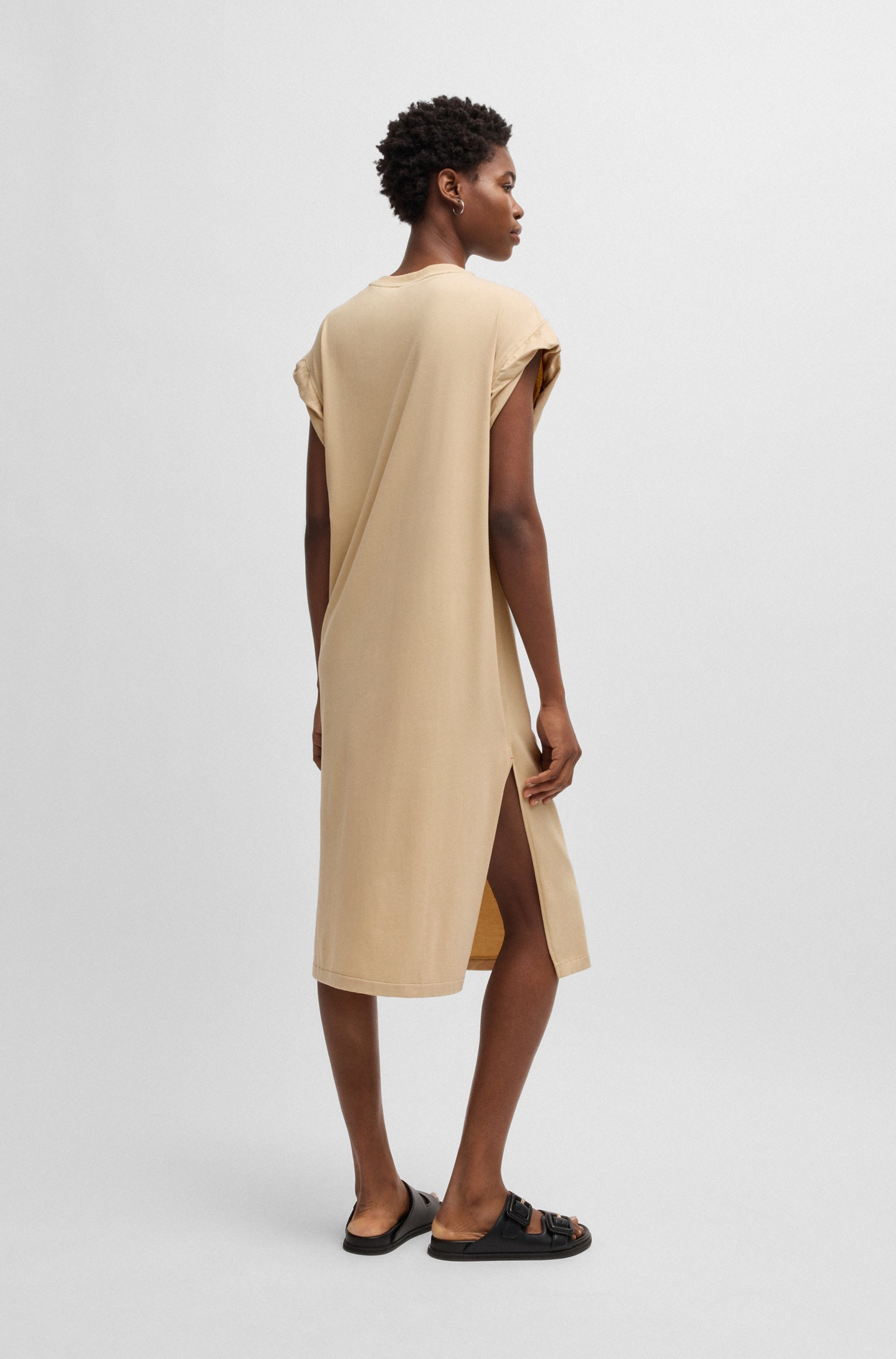 BOSS ORANGE Jerseykleid "C Edress 5", mit Schlitzen, Logoschriftzug günstig online kaufen