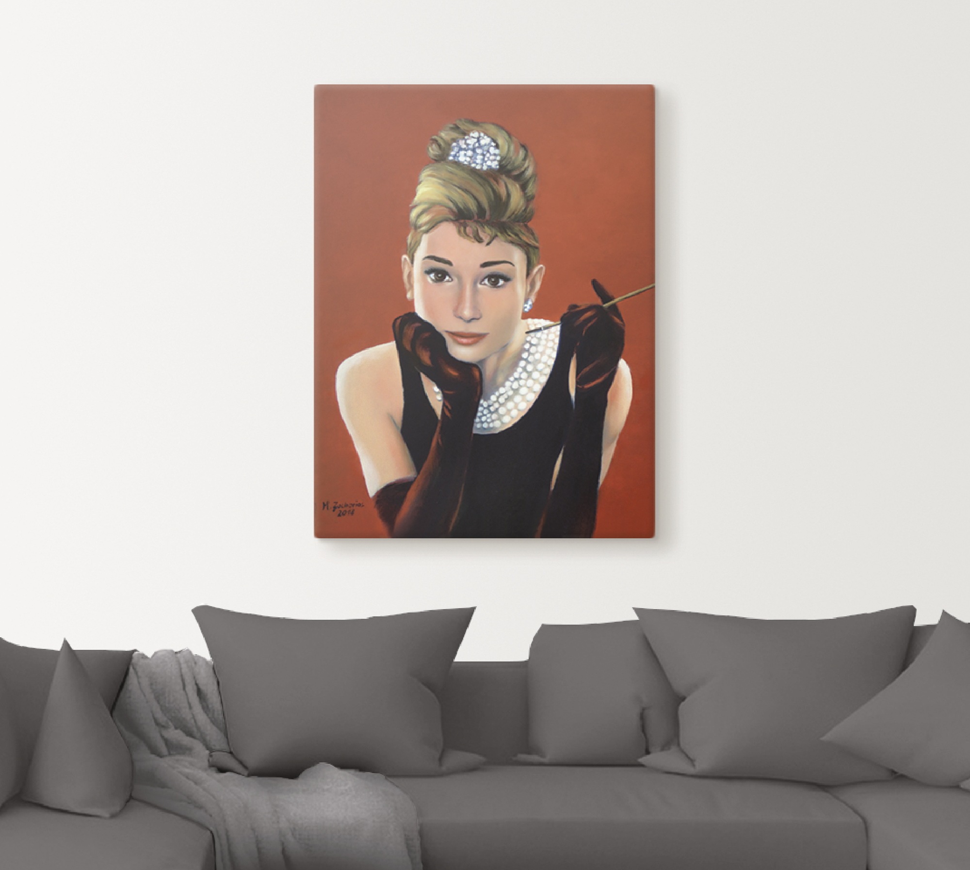 Artland Wandbild »Audrey Hepburn Porträt«, Stars, (1 St.), als Alubild, Outdoorbild, Leinwandbild, Poster, Wandaufkleber