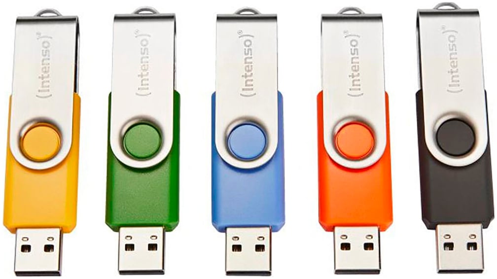 INTENSO USB-Stick "USB Flash Drive 2.0 16 GB Basic Line 10er Pack", 16 GB, bunt, USB-Sticks