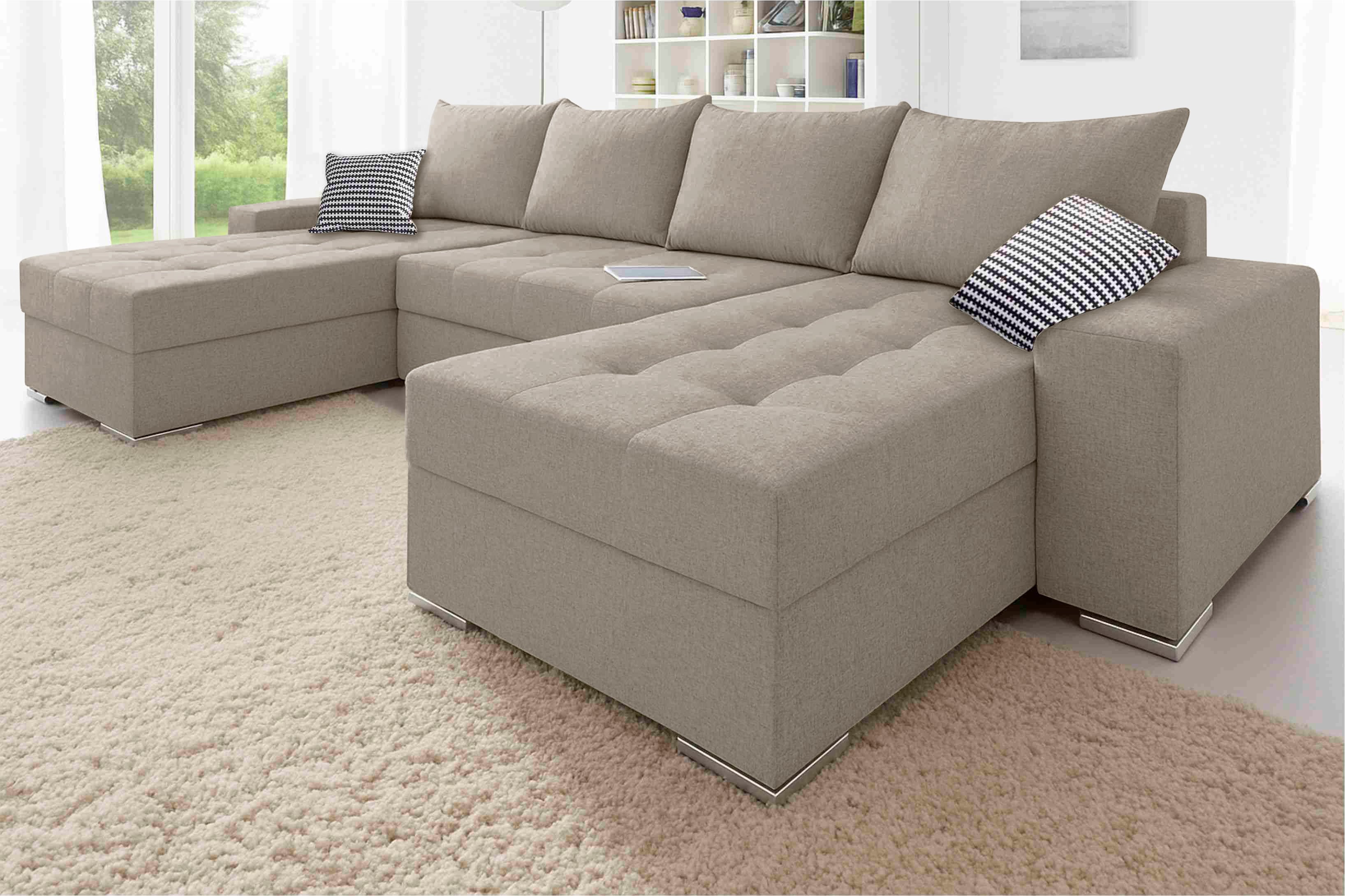 COLLECTION AB Wohnlandschaft "Josy XL U-Form, Breite: 313 cm" Schlaffunktion, Bettkasten & 2 Zierkissen, Federkern