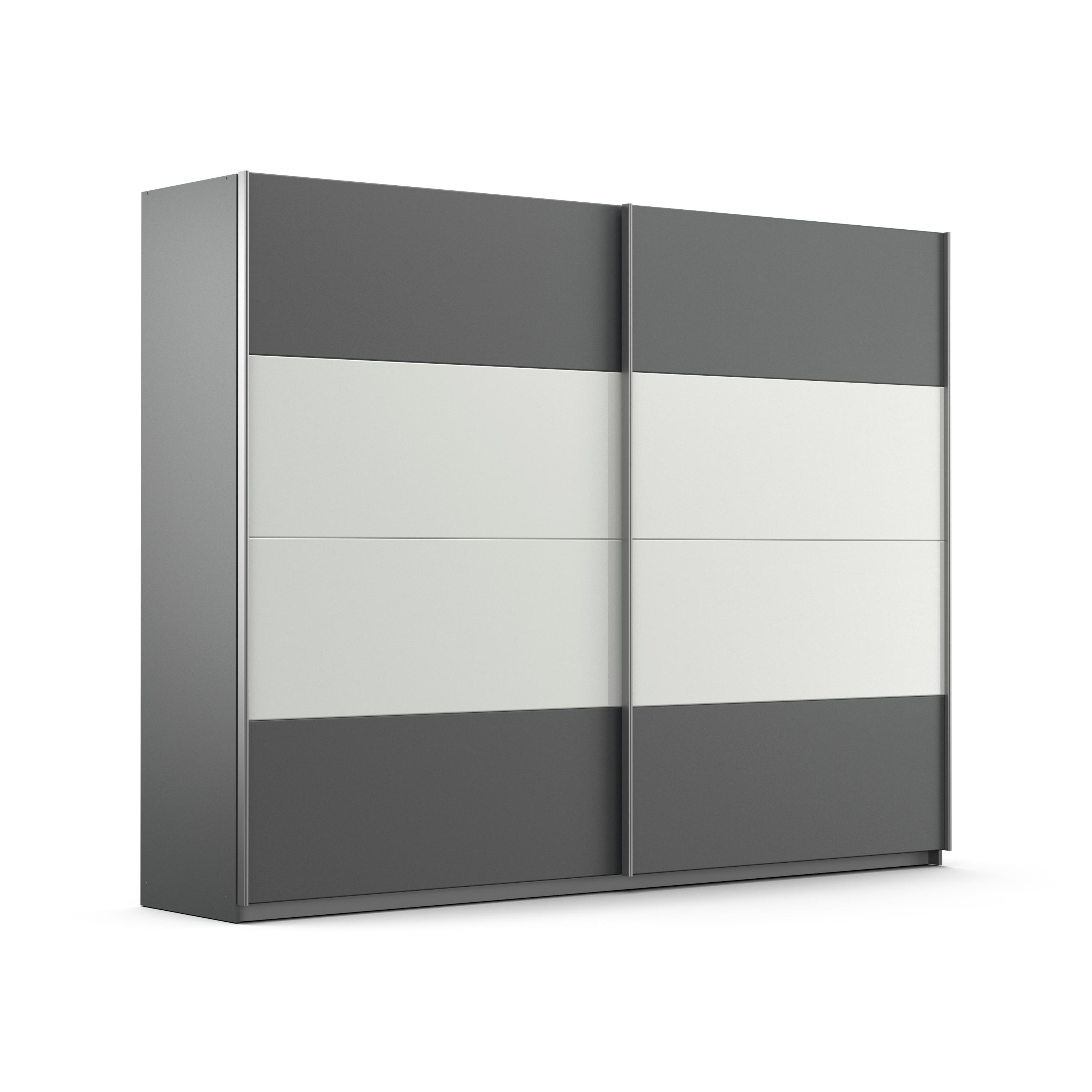 rauch Schwebetürenschrank "Quadra Schlafzimmerschrank in vielen Breiten" Kleiderschrank Garderobenschrank Schrank mit Glaselementen
