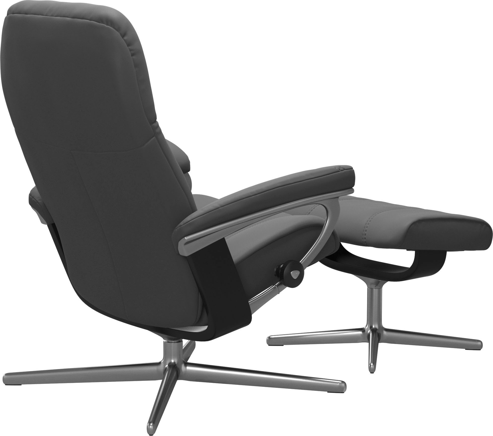 Stressless® Relaxsessel »Consul«, (Set, Relaxsessel mit Hocker), mit Hocker, mit Cross Base, Größe S, M & L, Holzakzent Schwarz
