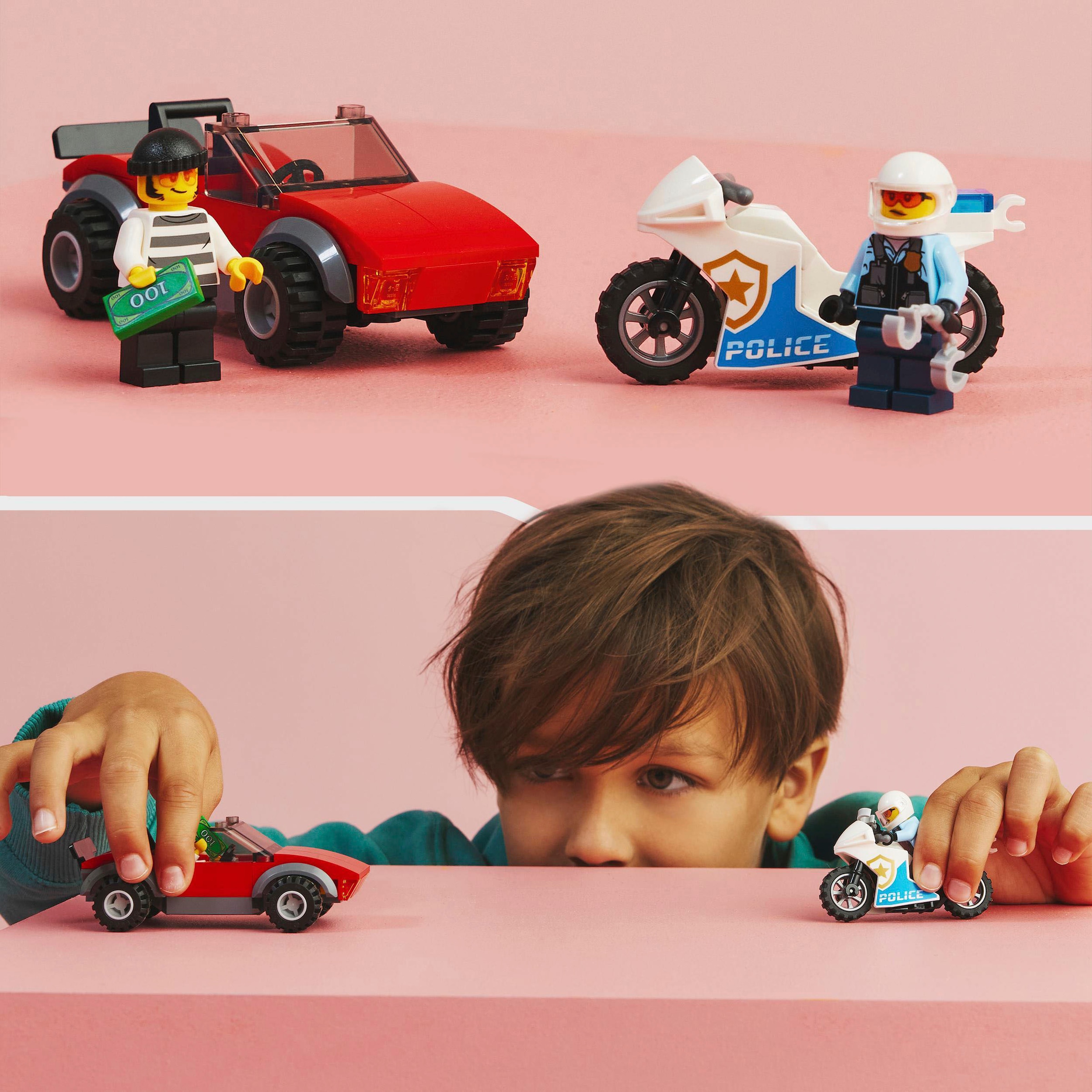 LEGO® Konstruktionsspielsteine »Verfolgungsjagd mit dem Polizeimotorrad (60392), LEGO® City«, (59 St.), Made in Europe