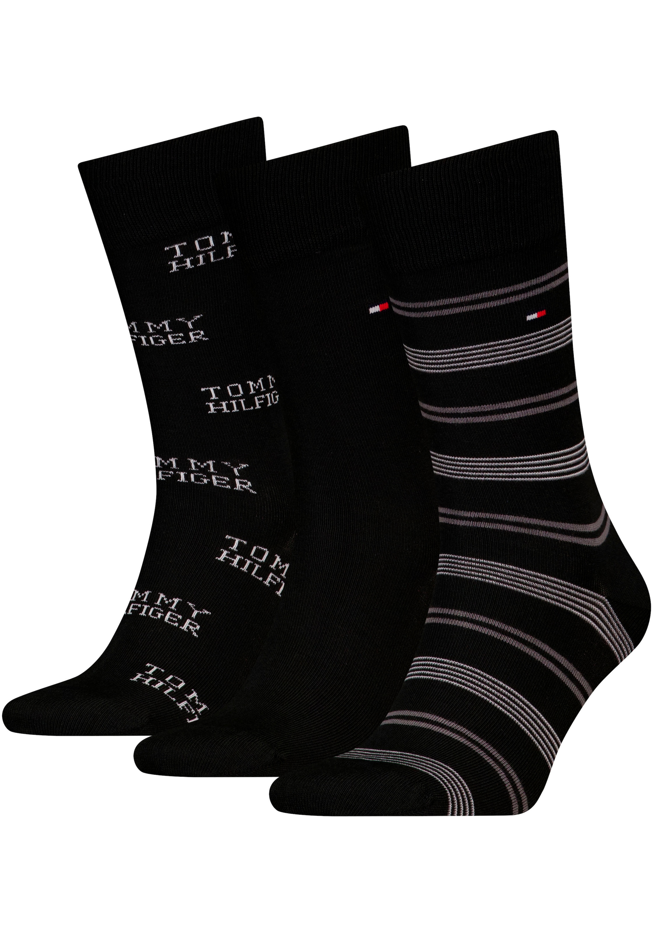 Tommy Hilfiger Socken, (3 Paar), mit auffälliger Musterung