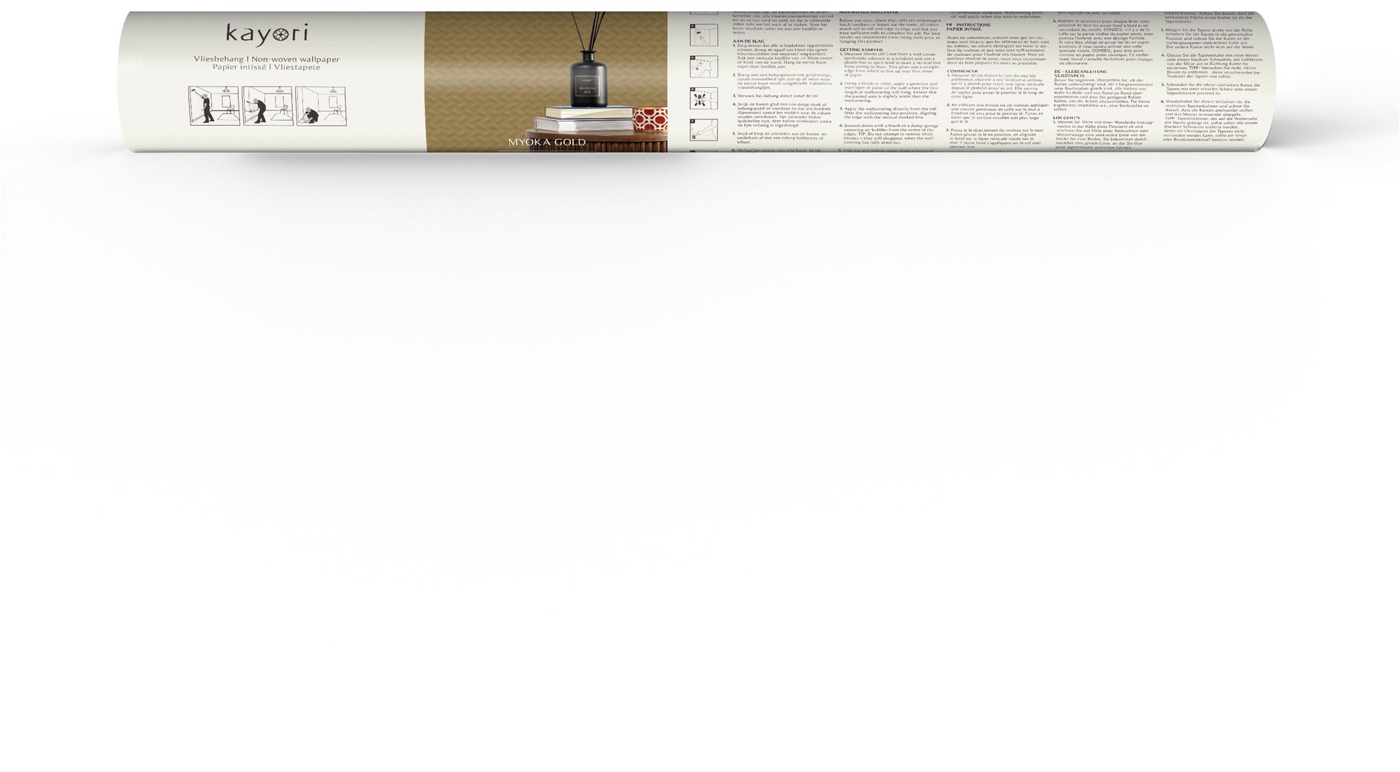 Thumbnail - kayori Vliestapete "Myoka" geometrisch glatt 10mx52cm (ca. 5m2)