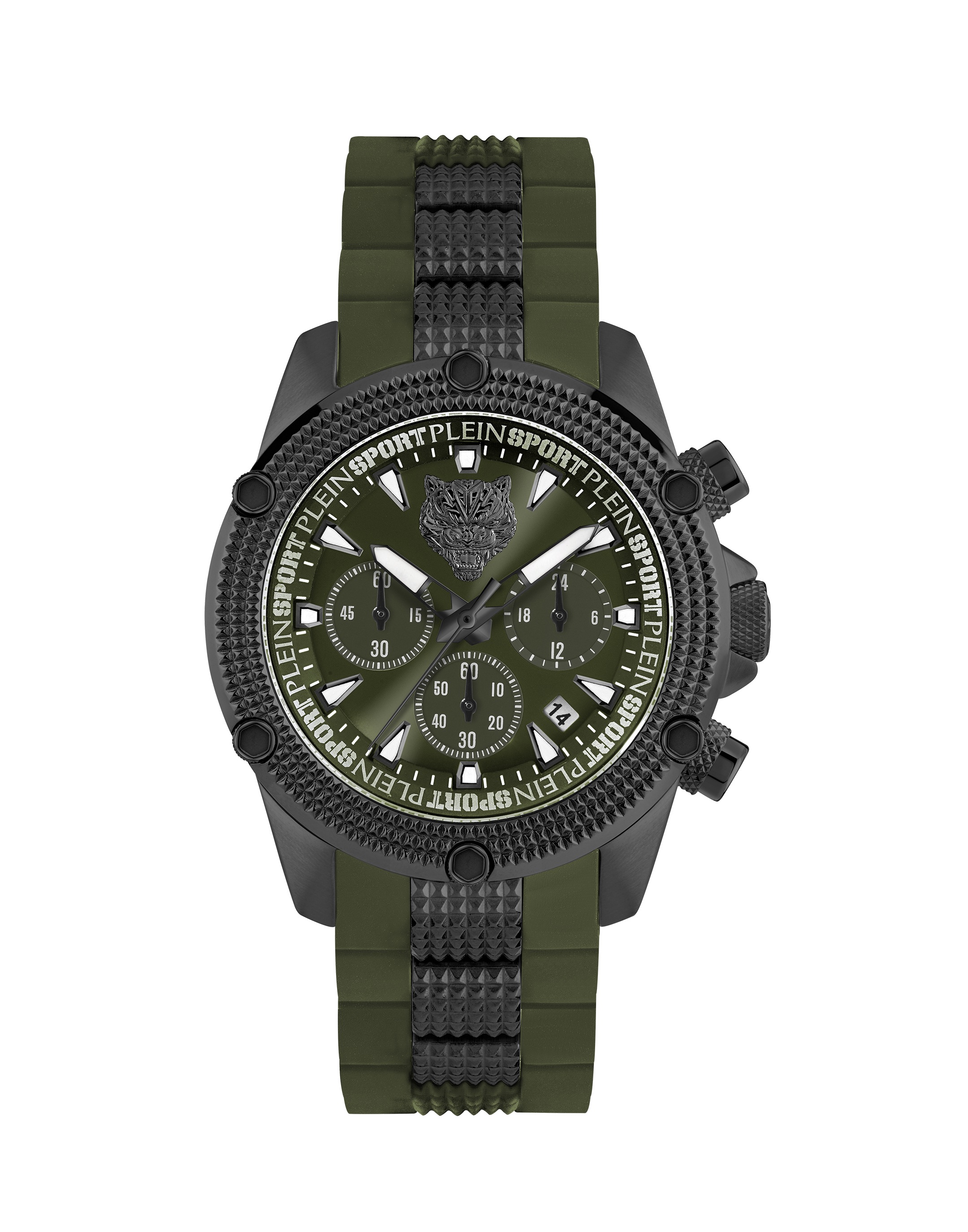 PLEIN SPORT Herren Luxusuhr "Hurricane Chrono"0205, schwarz, grün, Armbanduhren