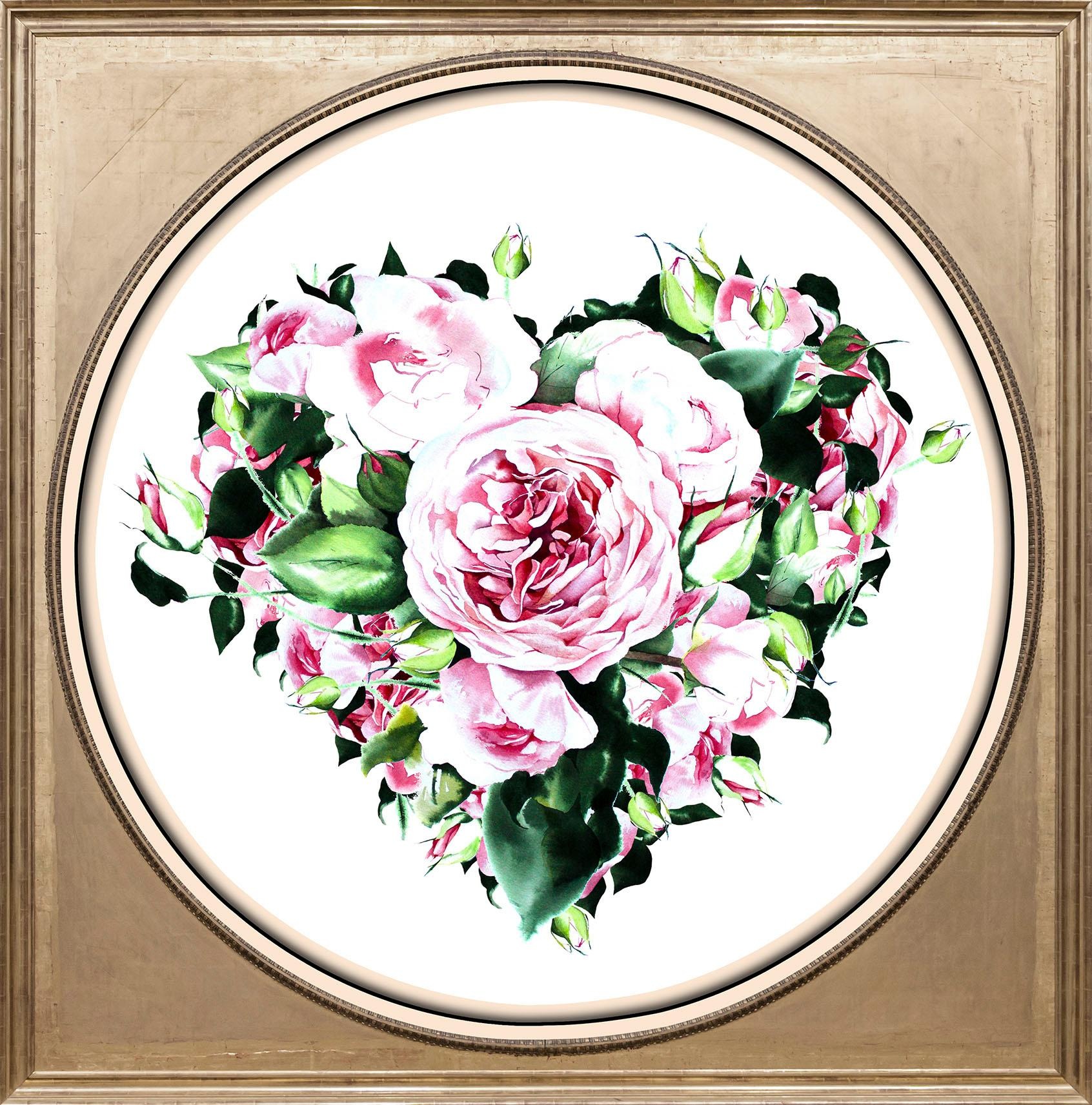 queence Acrylglasbild »Herz iš Blüten«