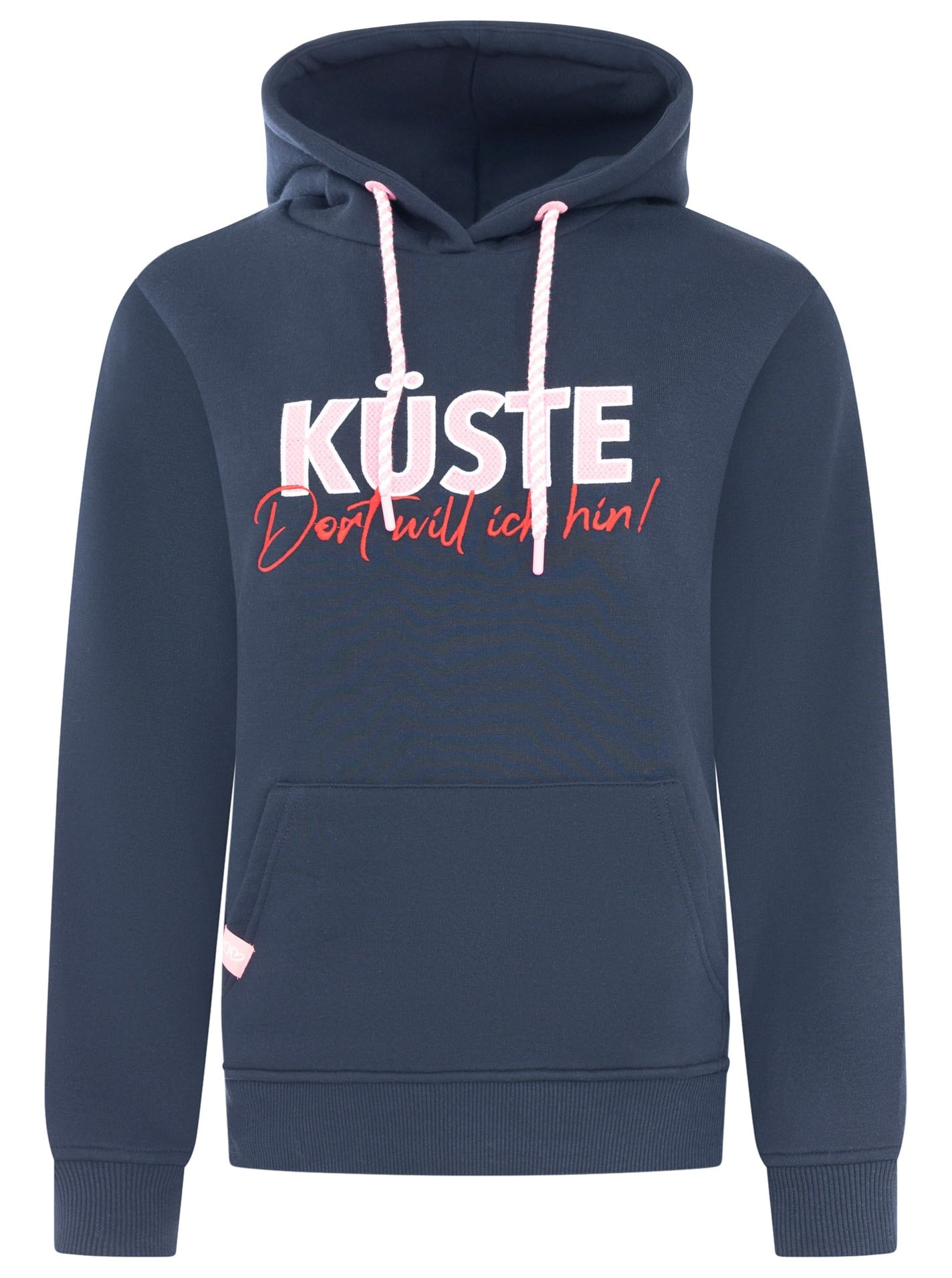 Zwillingsherz Hoodie ""Küste"", statement Stickerei, gestreifte Kordel, Kap günstig online kaufen