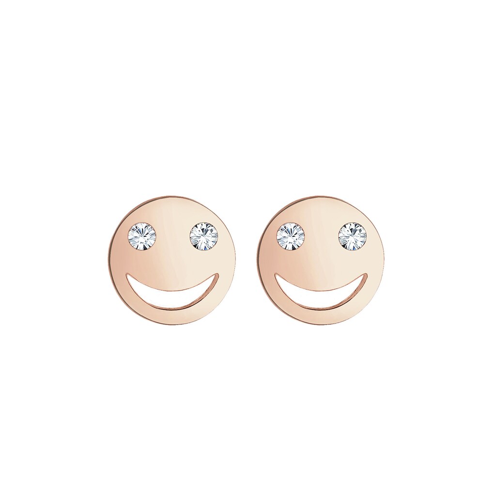 Elli Paar Ohrstecker »mit Smiling Face Kristalle 925 Silber«