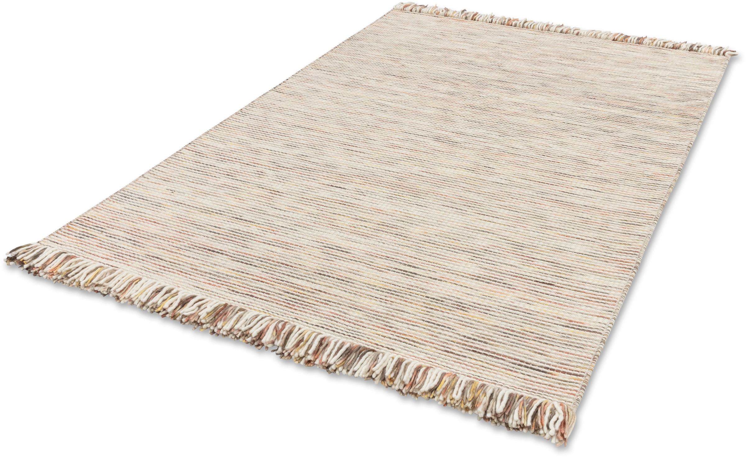 SCHÖNER WOHNEN-Kollektion "Arina" rechteckig 10 mm Höhe 80% reine Wolle, gewebte Struktur, meliert, mit Fransen, Wohnzimmer