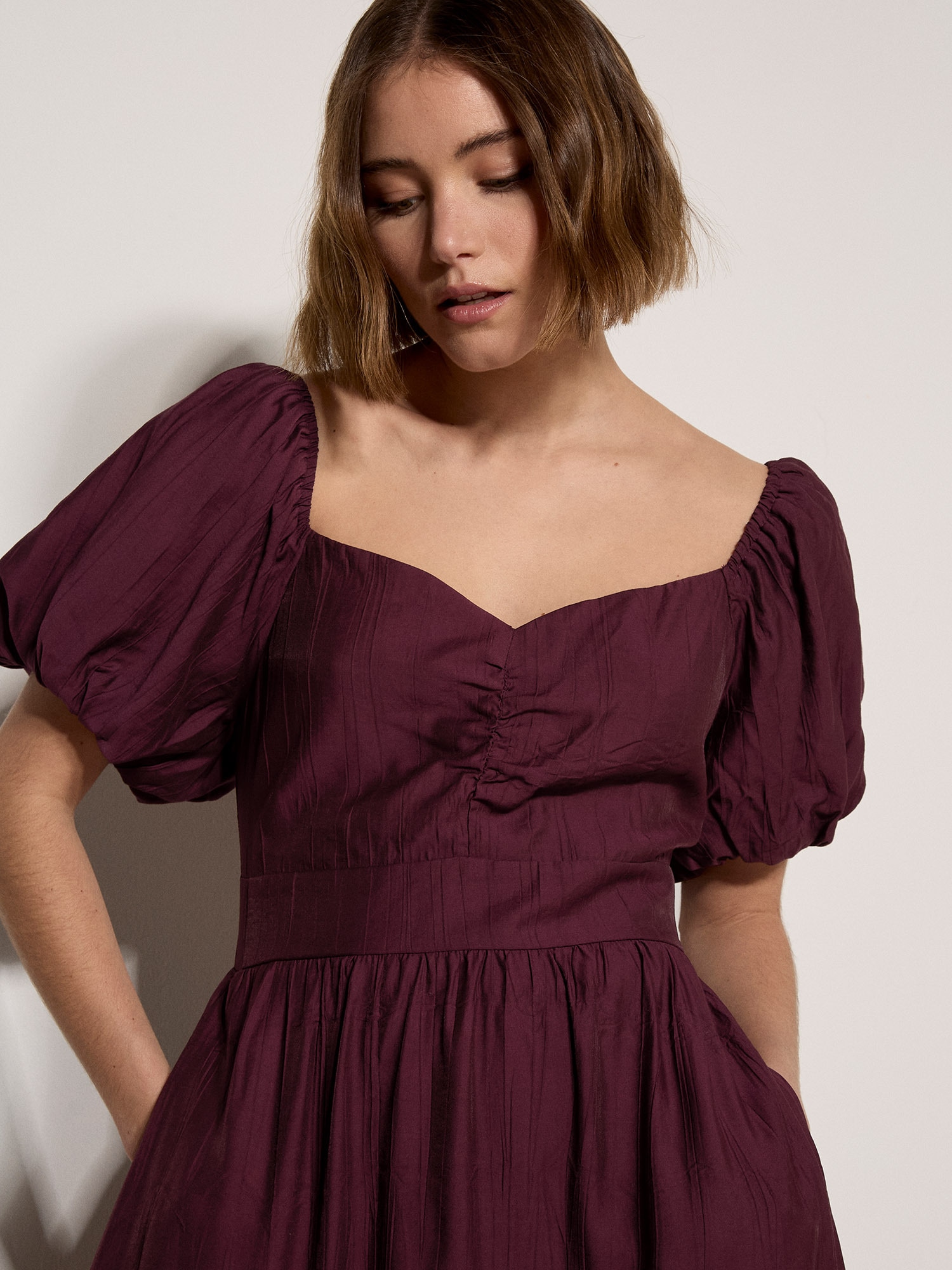 Apricot Maxikleid »Smokkleid in langer Länge« in Schimmeroptik