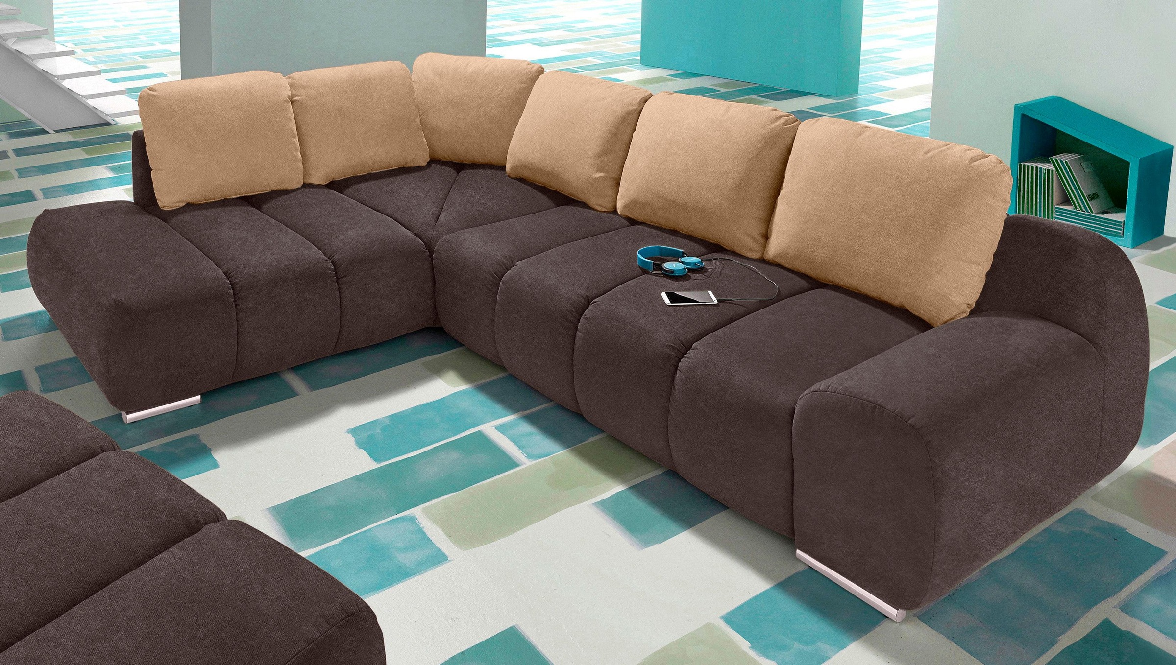 Home affaire Ecksofa "Bono L-Form" mit Ottomane, wahlweise mit Bettfunktion günstig online kaufen