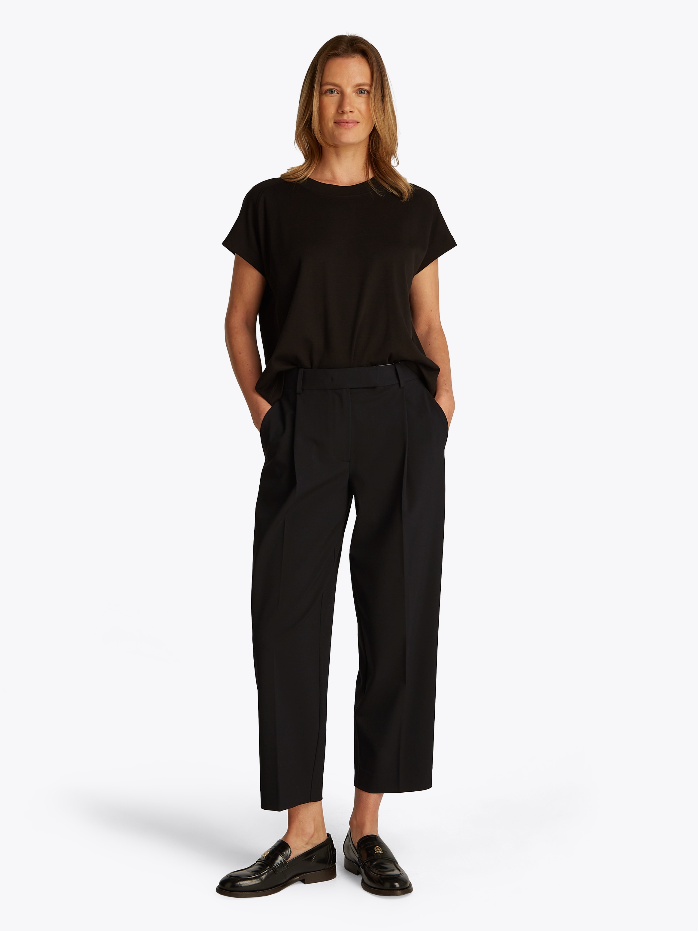 Tommy Hilfiger Webhose »Low Normal Waist Bi-Stretch«, Gürtelschlaufe, elastisch, pflegeleicht bügelfrei, Business casual