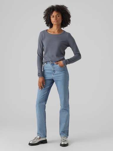 Vero Moda Rundhalspullover »VMCARE STRUCTURE LS O-NECK BLOU NOOS« mit Strukturmuster