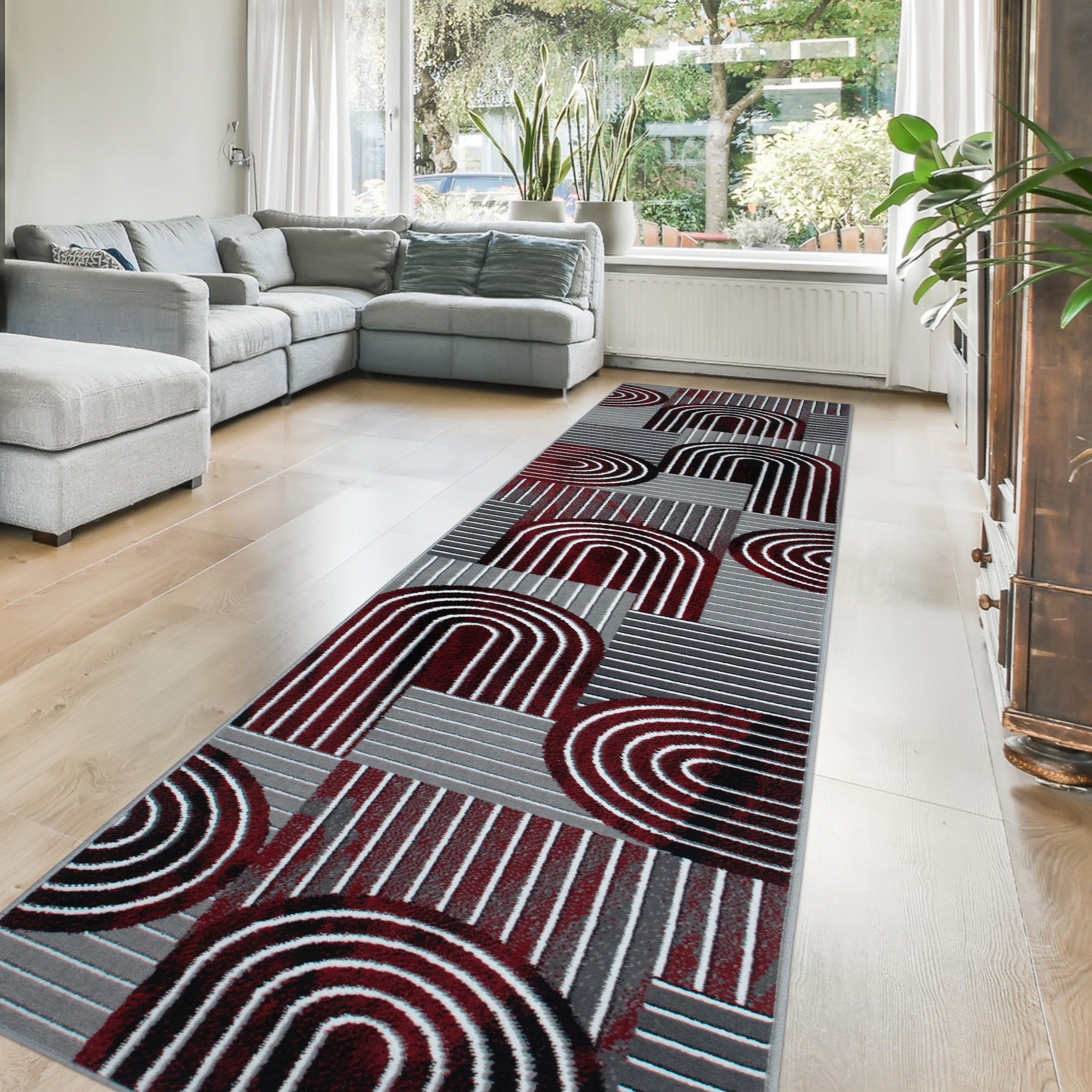 Läufer OTTO HOME "Lyssandra", rot, B:67cm H:8mm L:230cm, Kunstfaser, Teppiche, Läufer, 3D-Effekt, softer Kurzflor, pflegeleicht, leichter Glanz, Scandi-Look