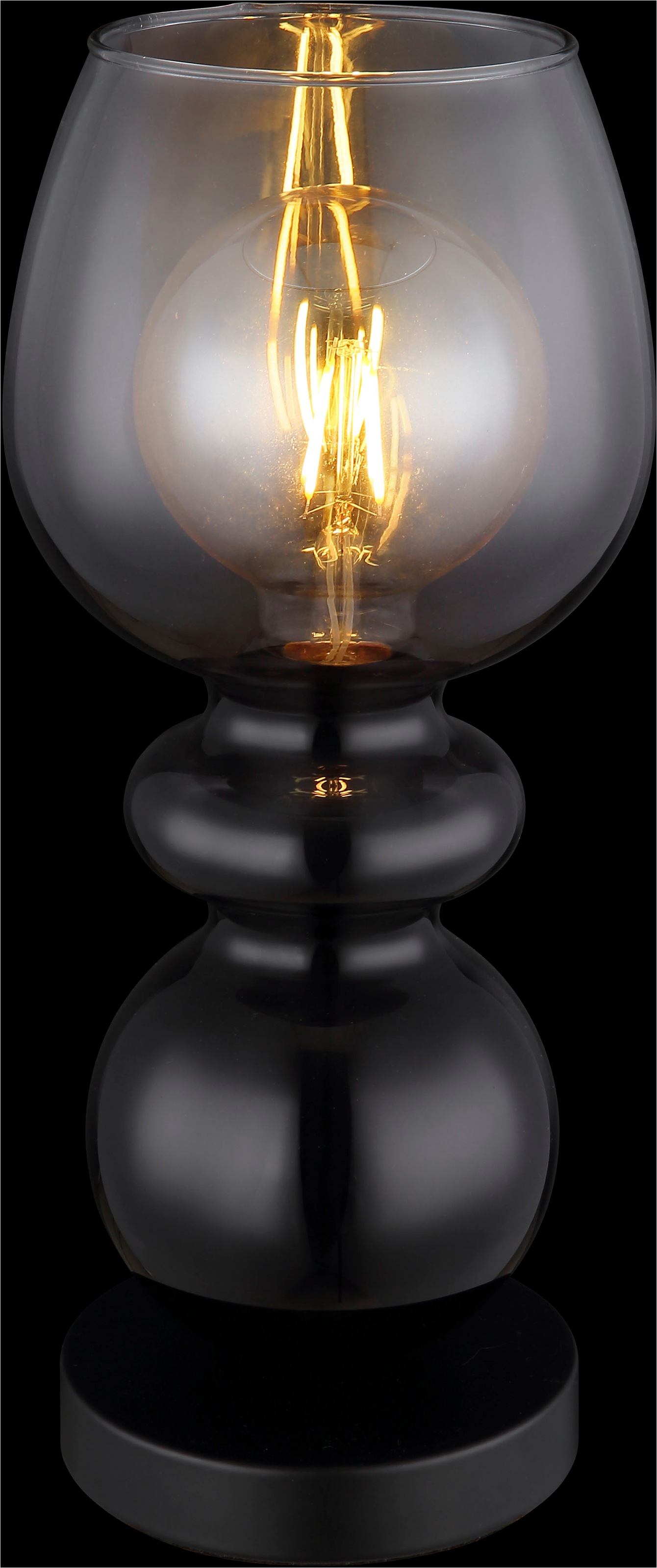 GLOBO LIGHTING Tischleuchte »CLARITY« E27 1 Stk. Tischlampe Glas rauchfarben klar verlaufend antik