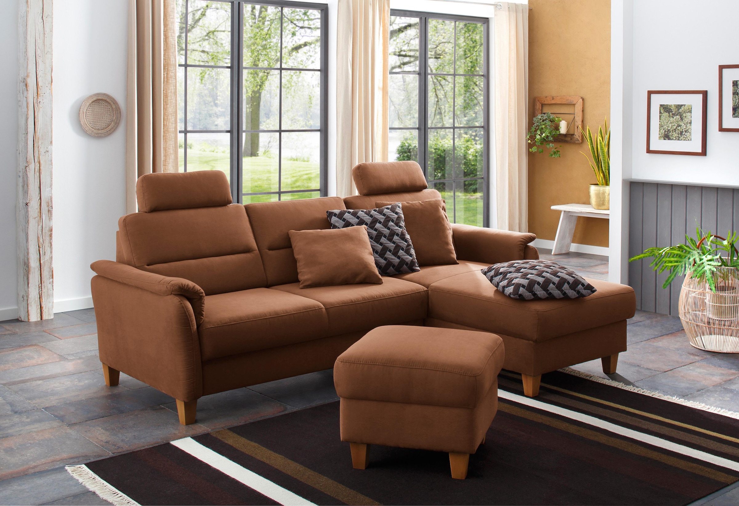 Home affaire Ecksofa "Palmera L-Form, B: 244 cm" optional Bettfunktion & Be günstig online kaufen