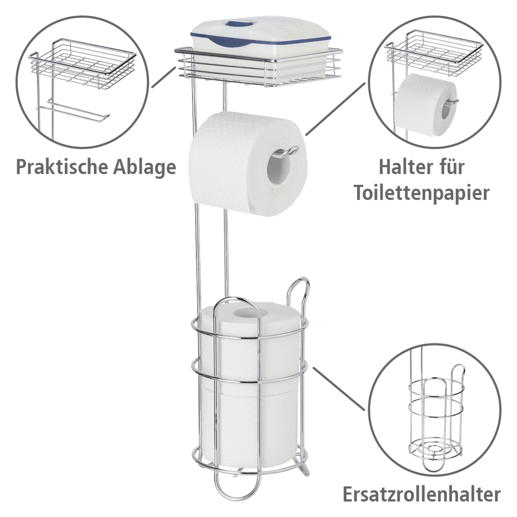 Thumbnail - WENKO Toilettenpapierhalter "Toilettenpapierhalter mit Ablage"