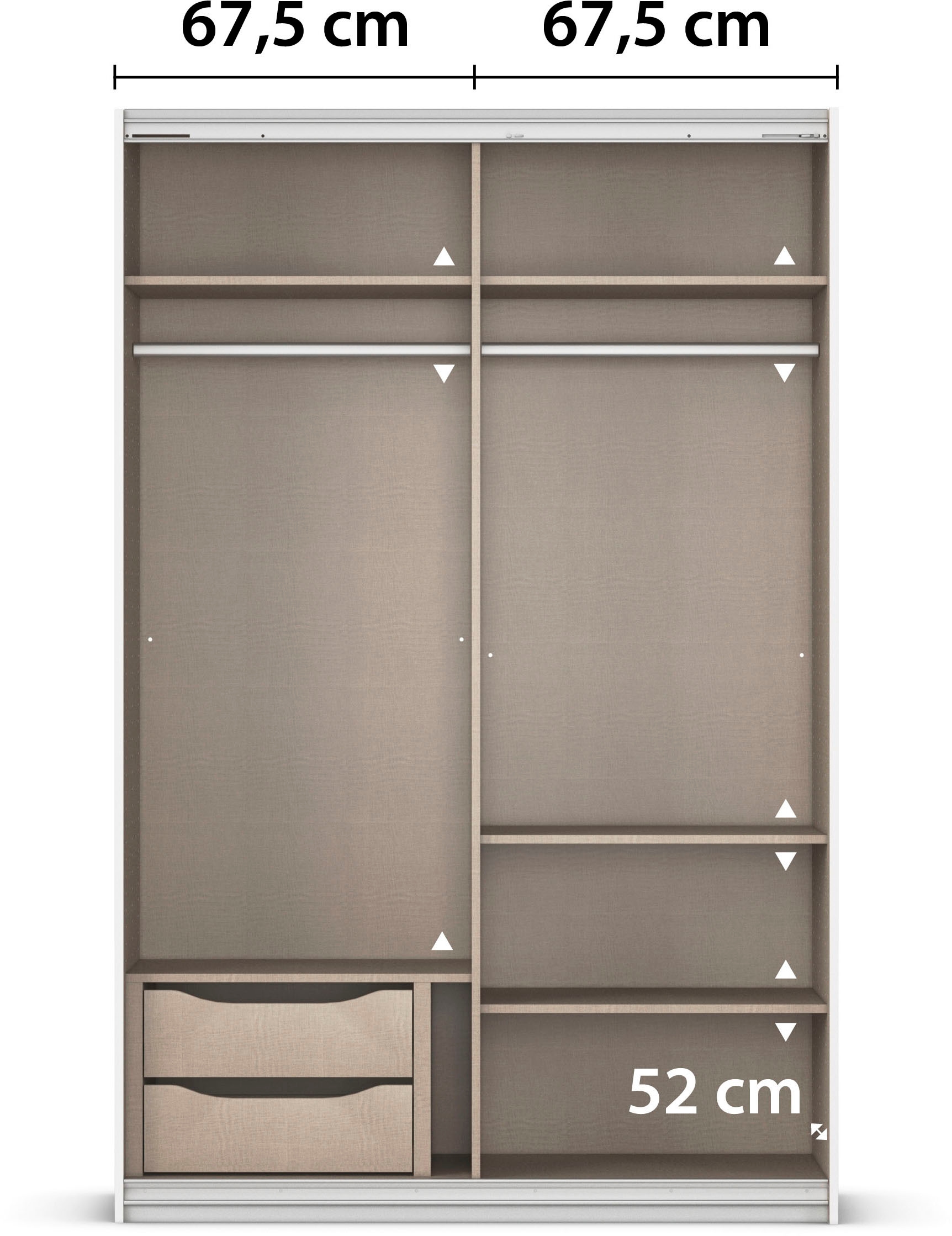 INOSIGN BY RAUCH Schwebetürenschrank »Kleiderschrank Schrank Garderobe Schlafzimmerschrank THANOS«, (in 3 verschiedenen Ausstattungen BASIC/CLASSIC/PREMIUM), Optional mit Spiegel, Metall-Griffleisten alufarben MADE IN GERMANY