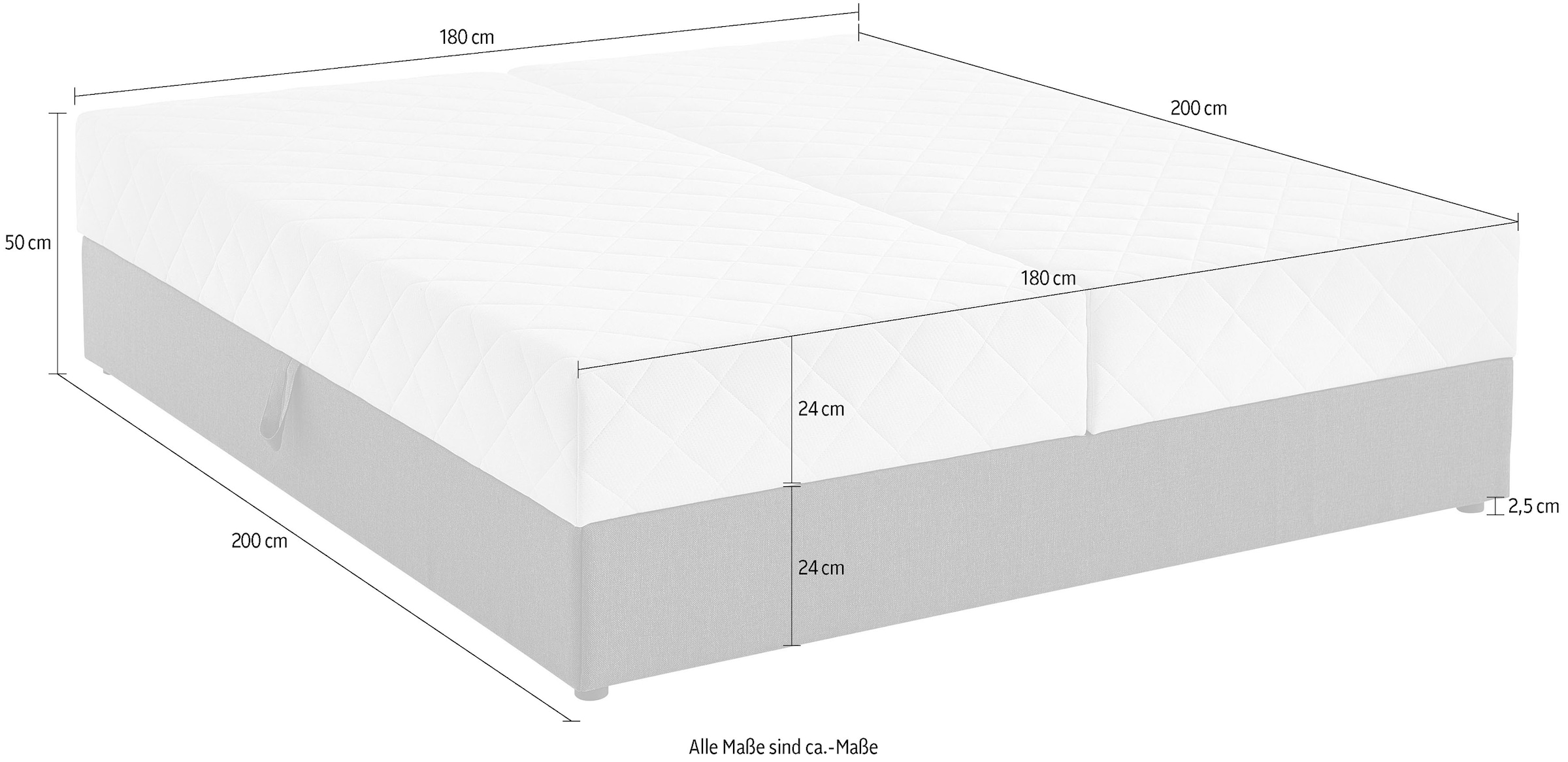 ATLANTIC home collection Boxbett »BELINA«, mit Taschenfederkernmatratze und geräumigem Bettkasten