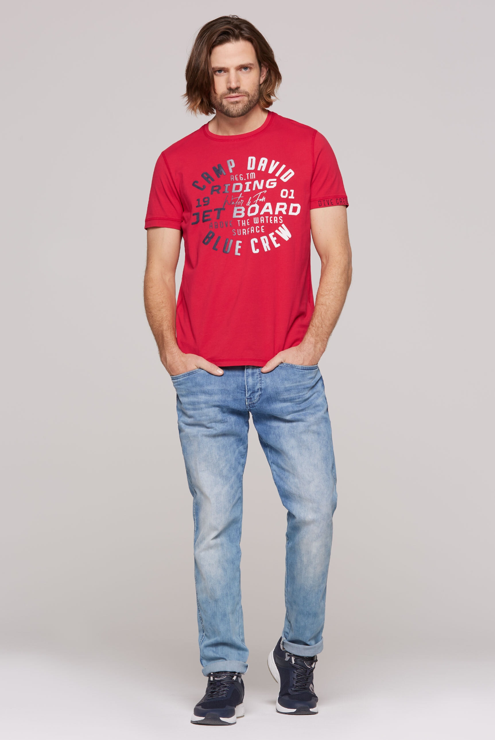 CAMP DAVID Rundhalsshirt, aus Baumwolle