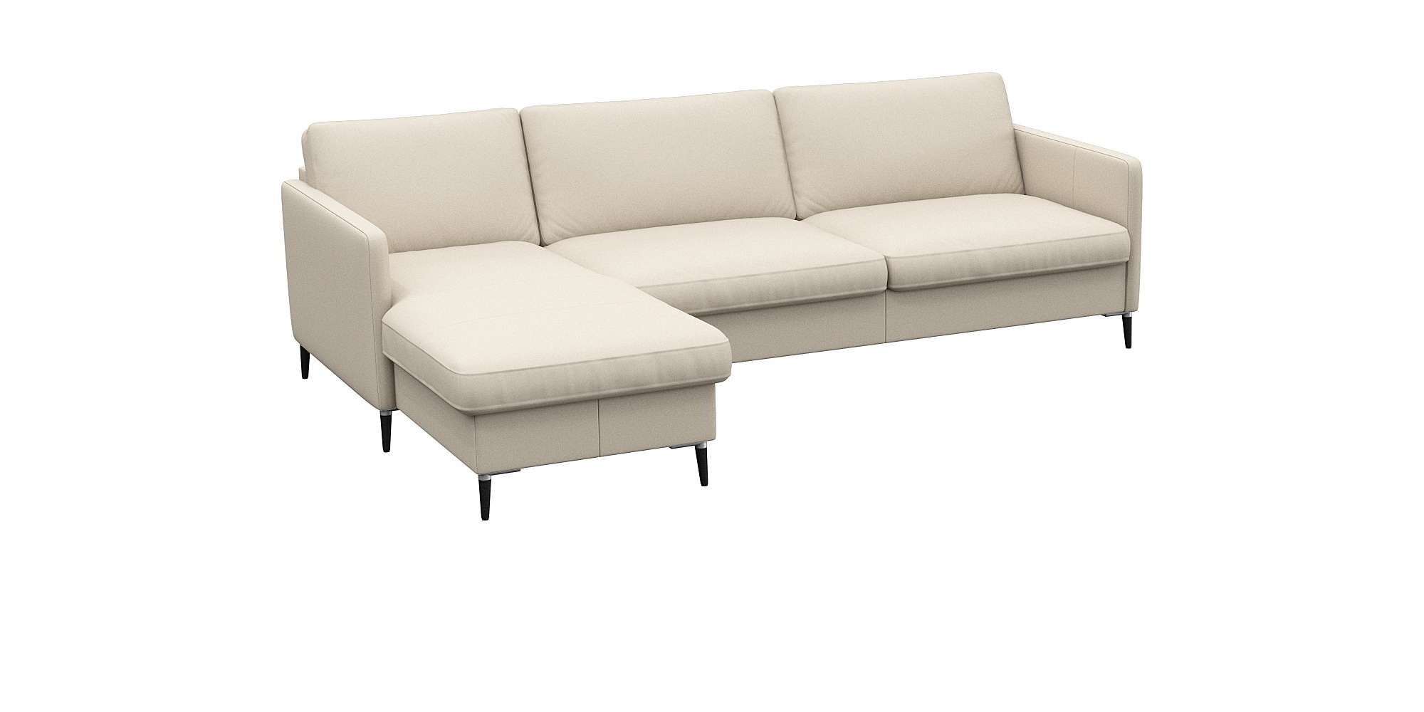 FLEXLUX Ecksofa "Fiore, L-Form" schmale Armlehnen, Kaltschaum, Füße Alu+sch günstig online kaufen