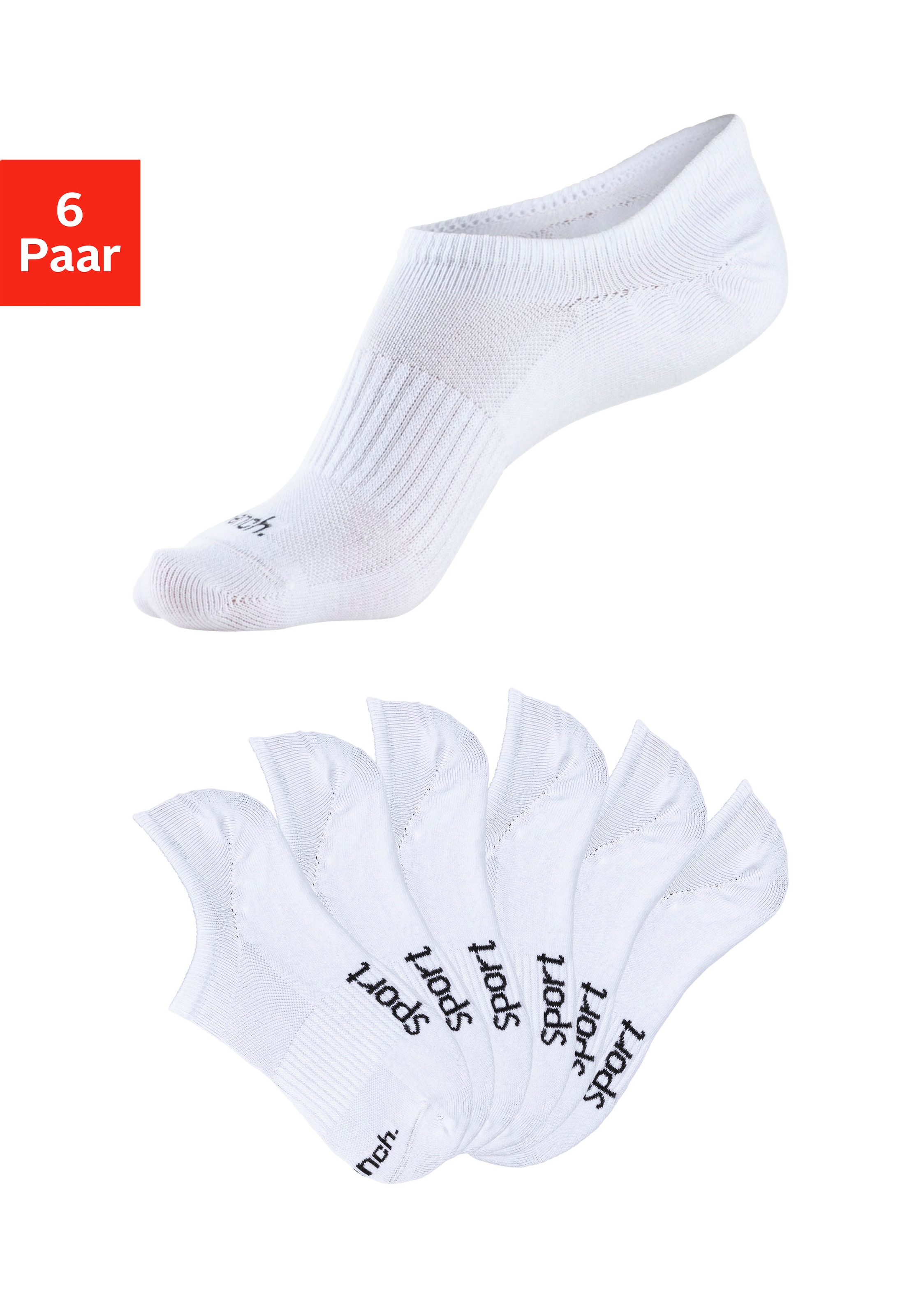 Bench. Sneakersocken, (Packung, 6 Paar), nicht sichtbar in Sneakern günstig online kaufen