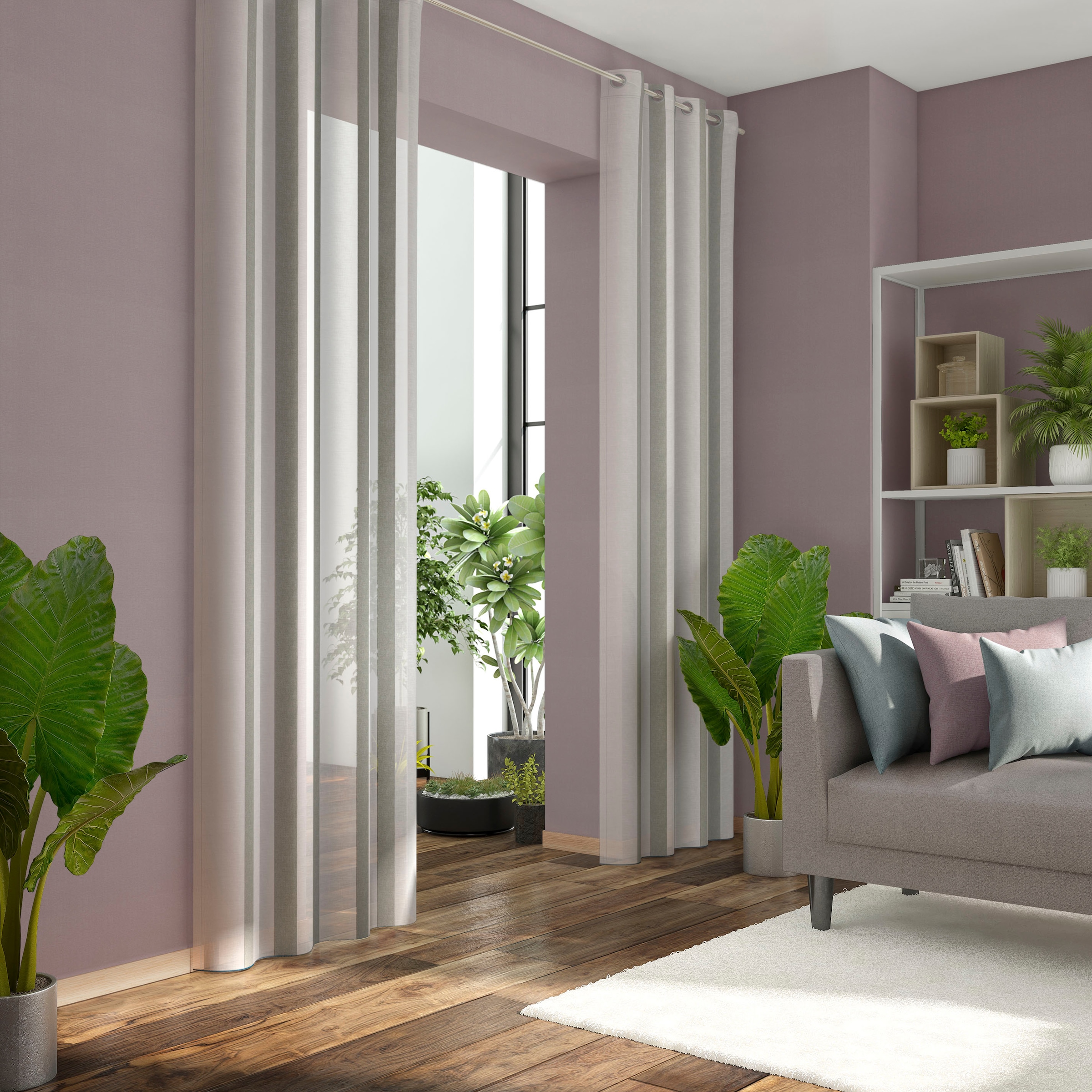 Neutex for you Vorhang "ALASSIO" Ösen 1 Stk. tlg. Längssteifen mit Glanzeff günstig online kaufen