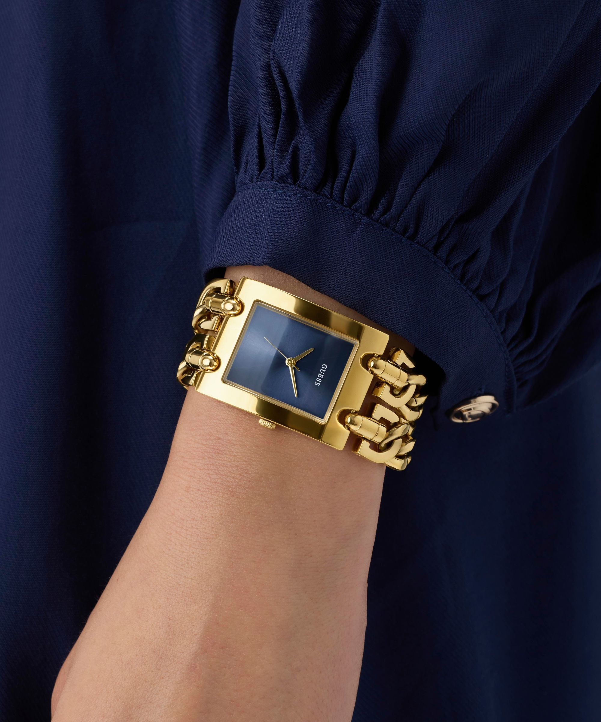 Guess Quarzuhr »Guess HEAVY METAL« Armbanduhr, Damenuhr, Edelstahlarmband, analog