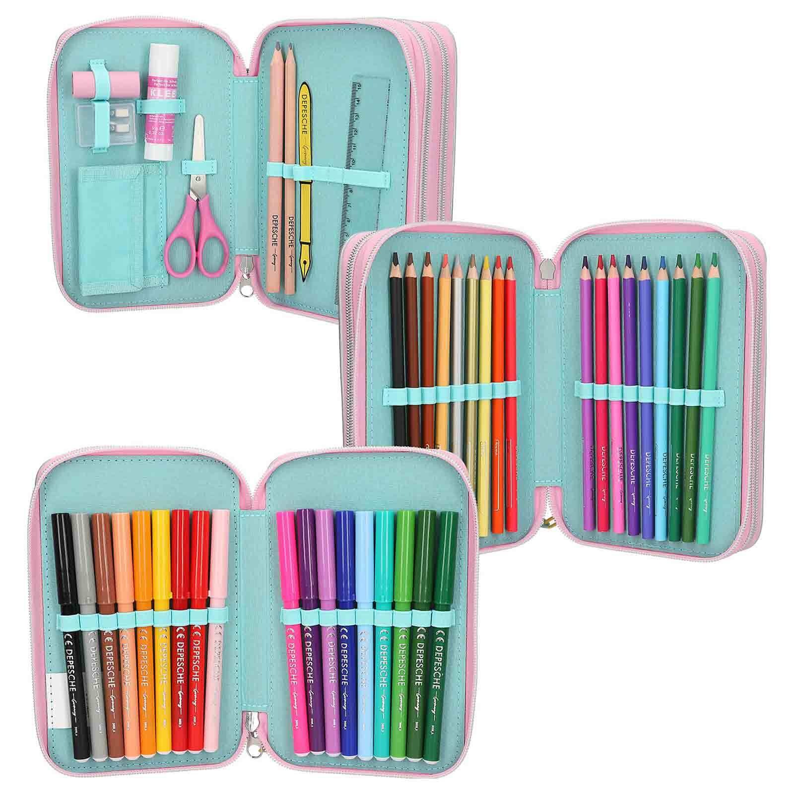 Depesche Buntstift »3-Fach Federtasche TOPModel 7,5 x 13 x 20 cm bunt«