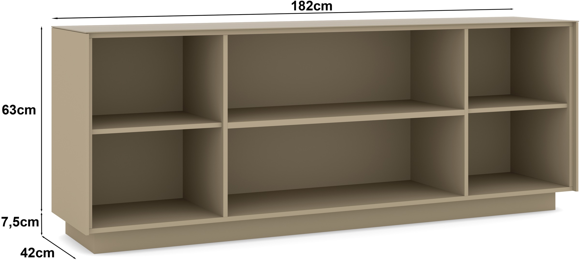 set one by Musterring Lowboard »Reno« 1 Stk. tlg. Mit Sockel in diversen Farben, 71 cm Höhe & Farbauswahl