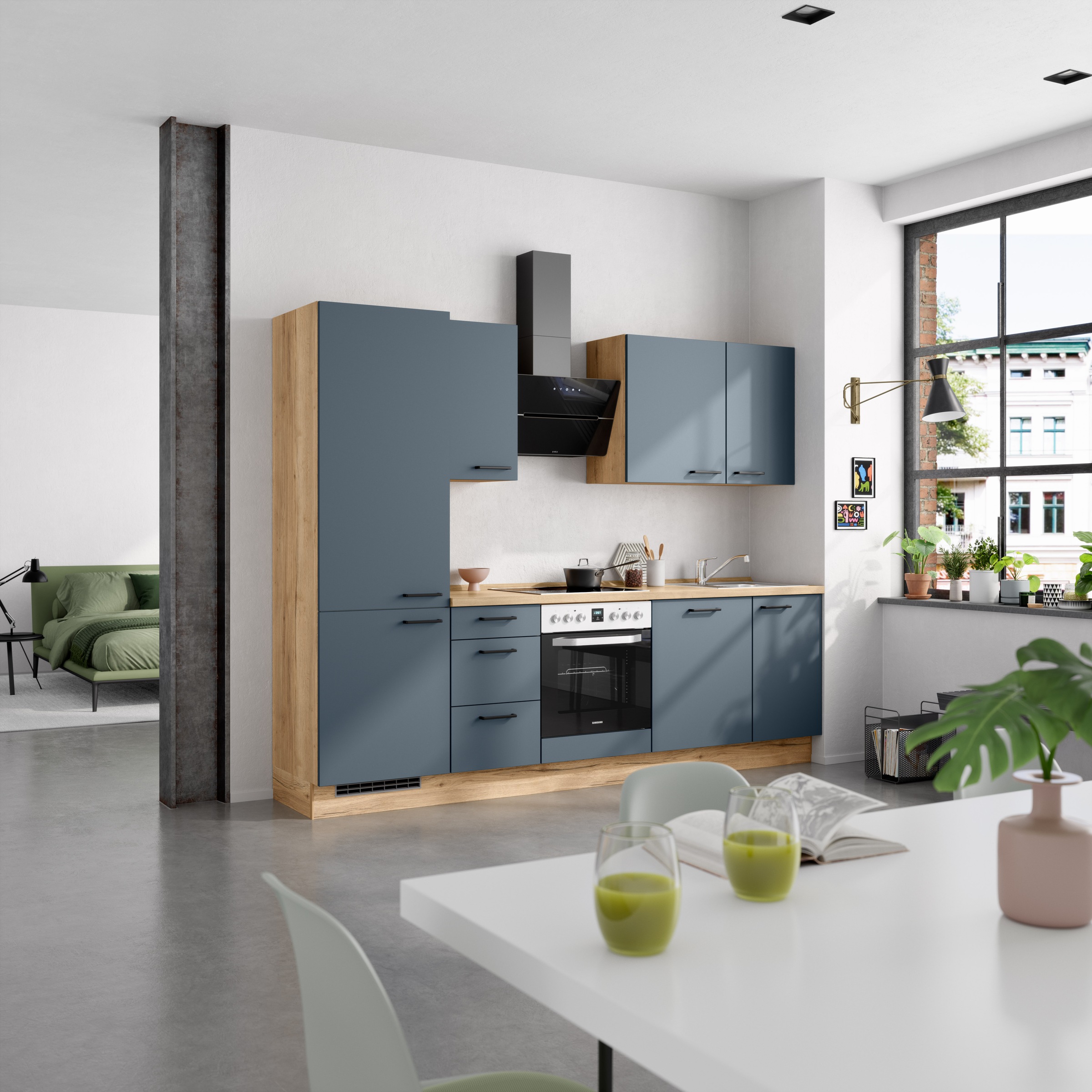 nobilia® Küchenzeile »"Easytouch II"«, vormontiert, Ausrichtung wählbar, Breite 270 cm, wahlw. mit E-Geräten